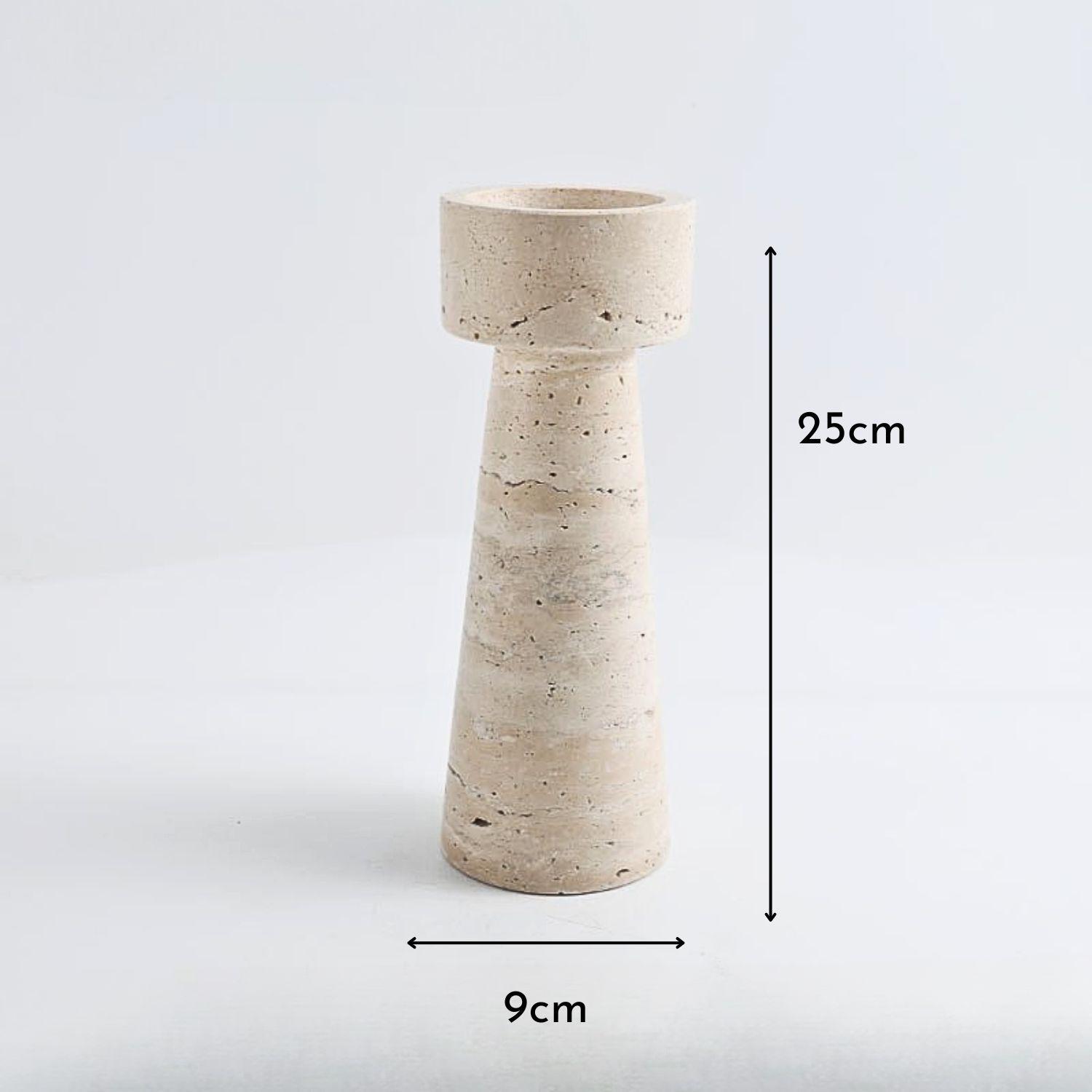 Candelabro Portavelas Marmol Travertino Torre Grande-5