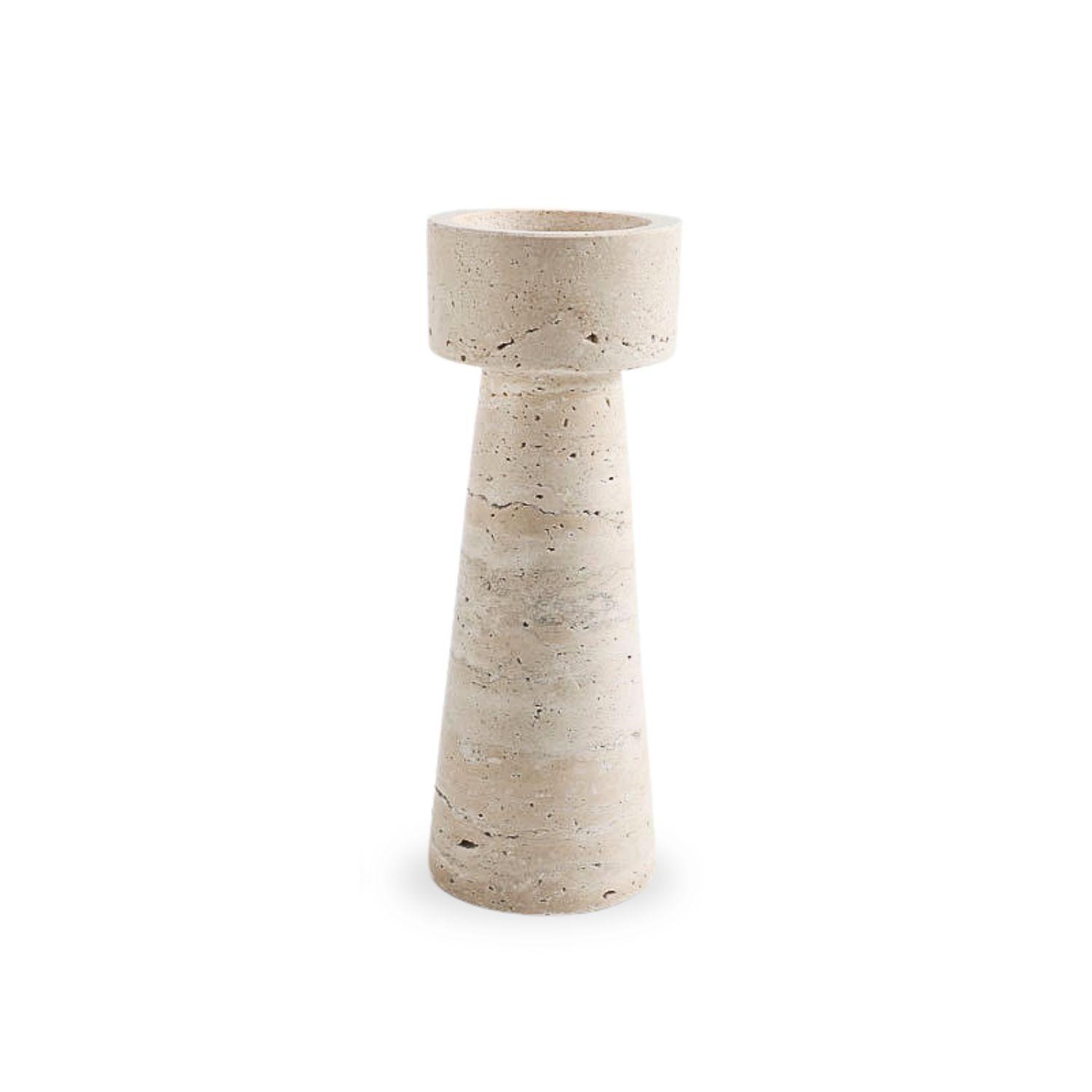 Candelabro Portavelas Marmol Travertino Torre Grande-7