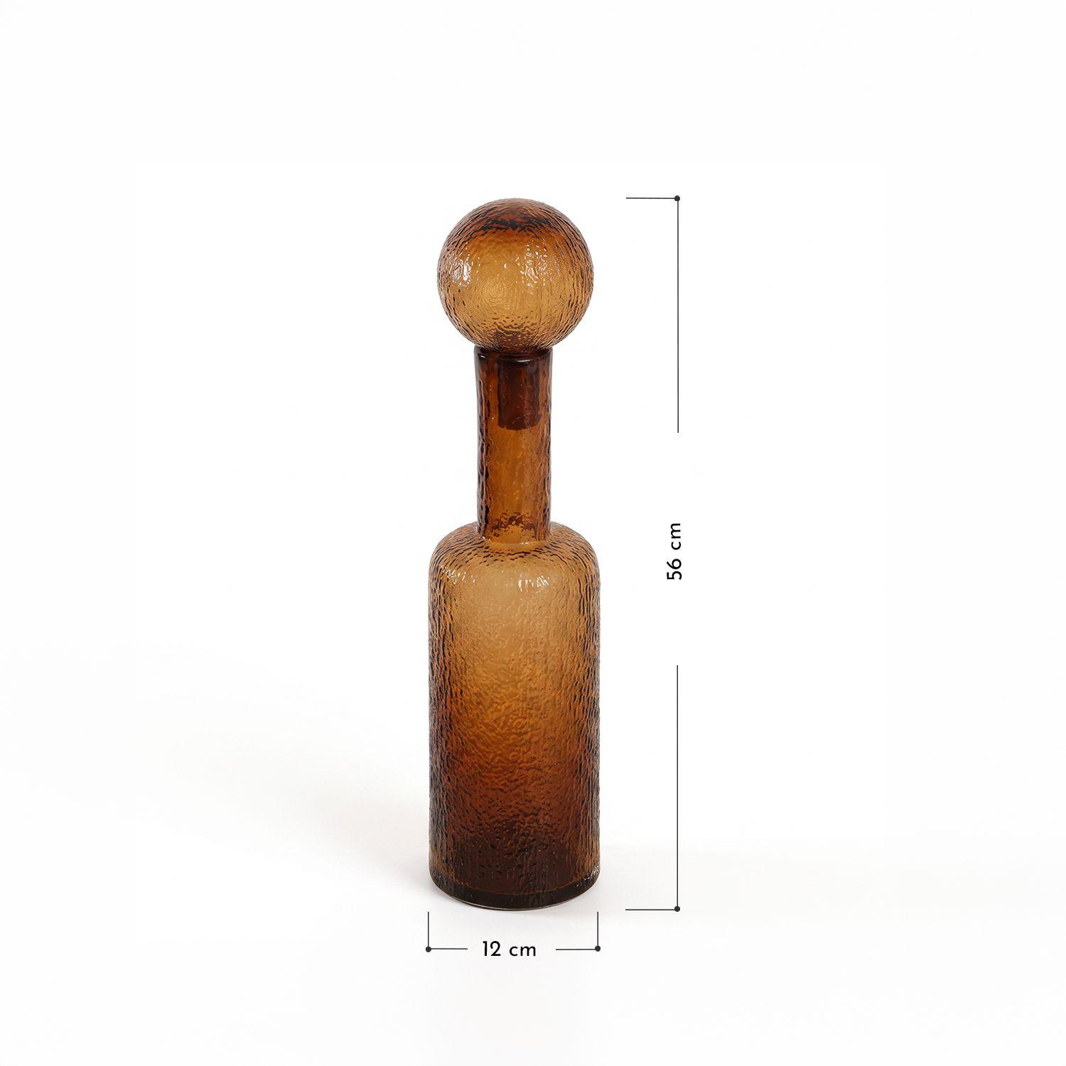 Botella Decorativa Vidrio Ámbar 56cm Florero Vidrio Adorno Deco Hogar-2