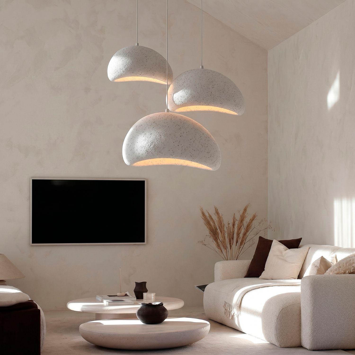 Lámpara de techo colgante Wabi Sabi Lunar gris granito 60 cm-7