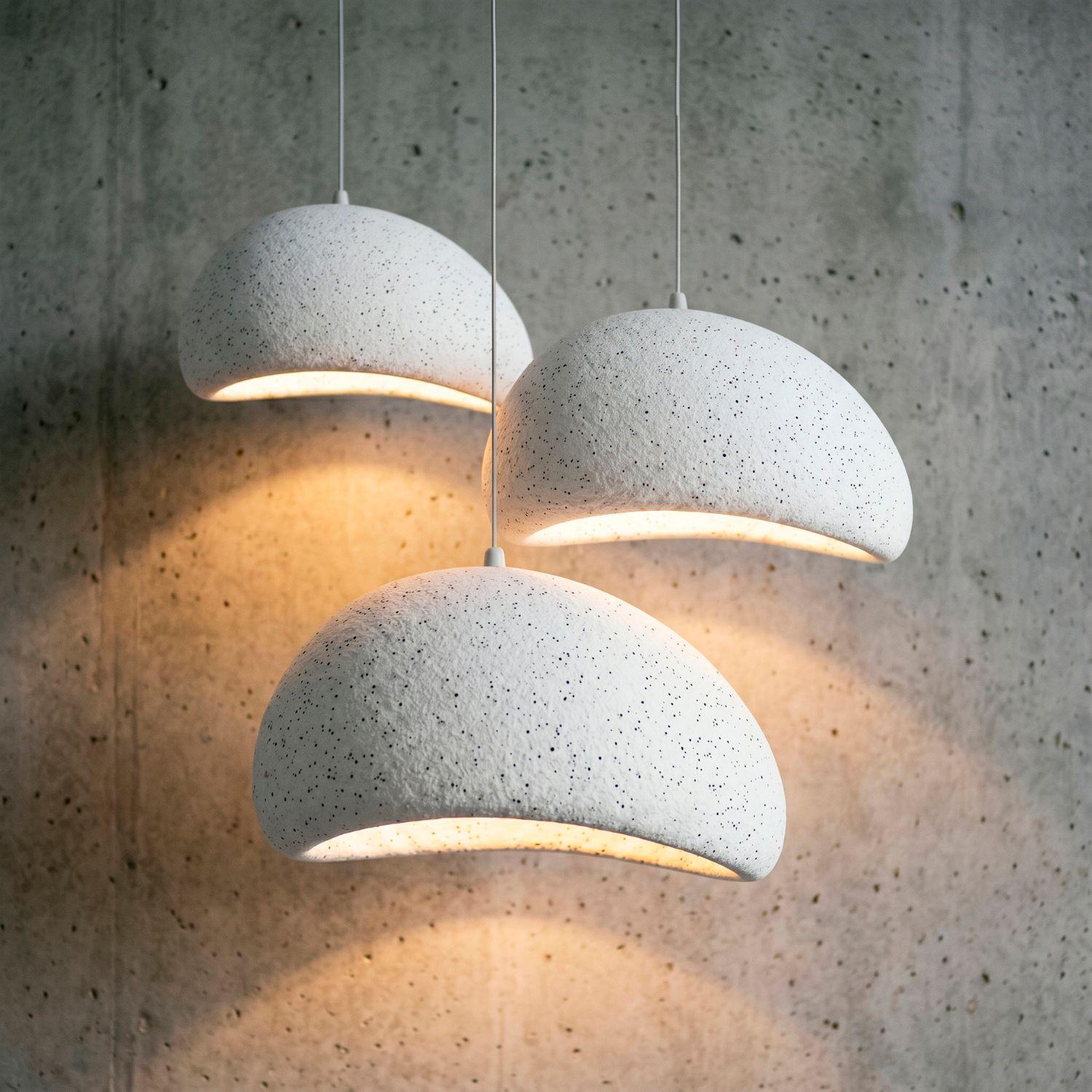 Lámpara de techo colgante Wabi Sabi Lunar gris granito 60 cm-8