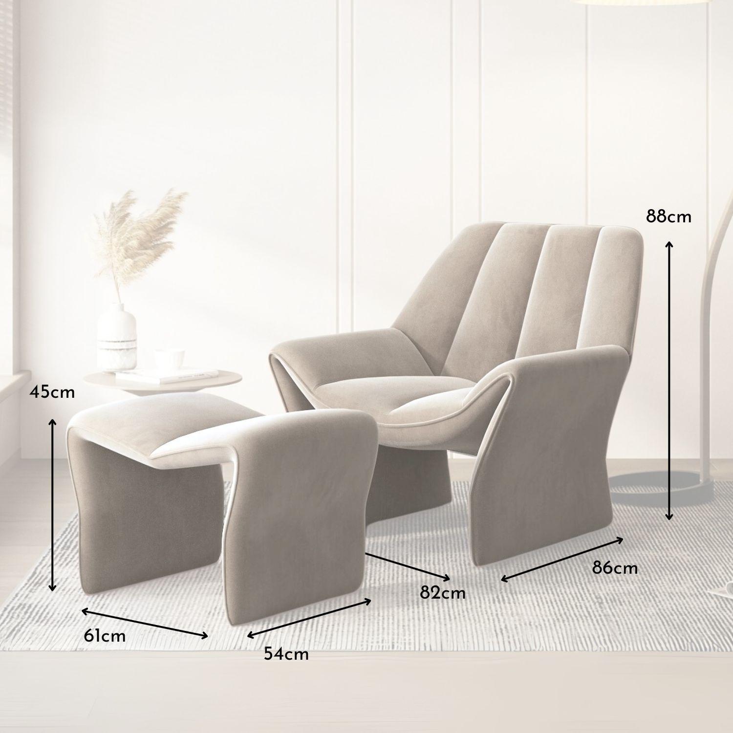 Sitial Velvet Crema con Apoyapiés-7