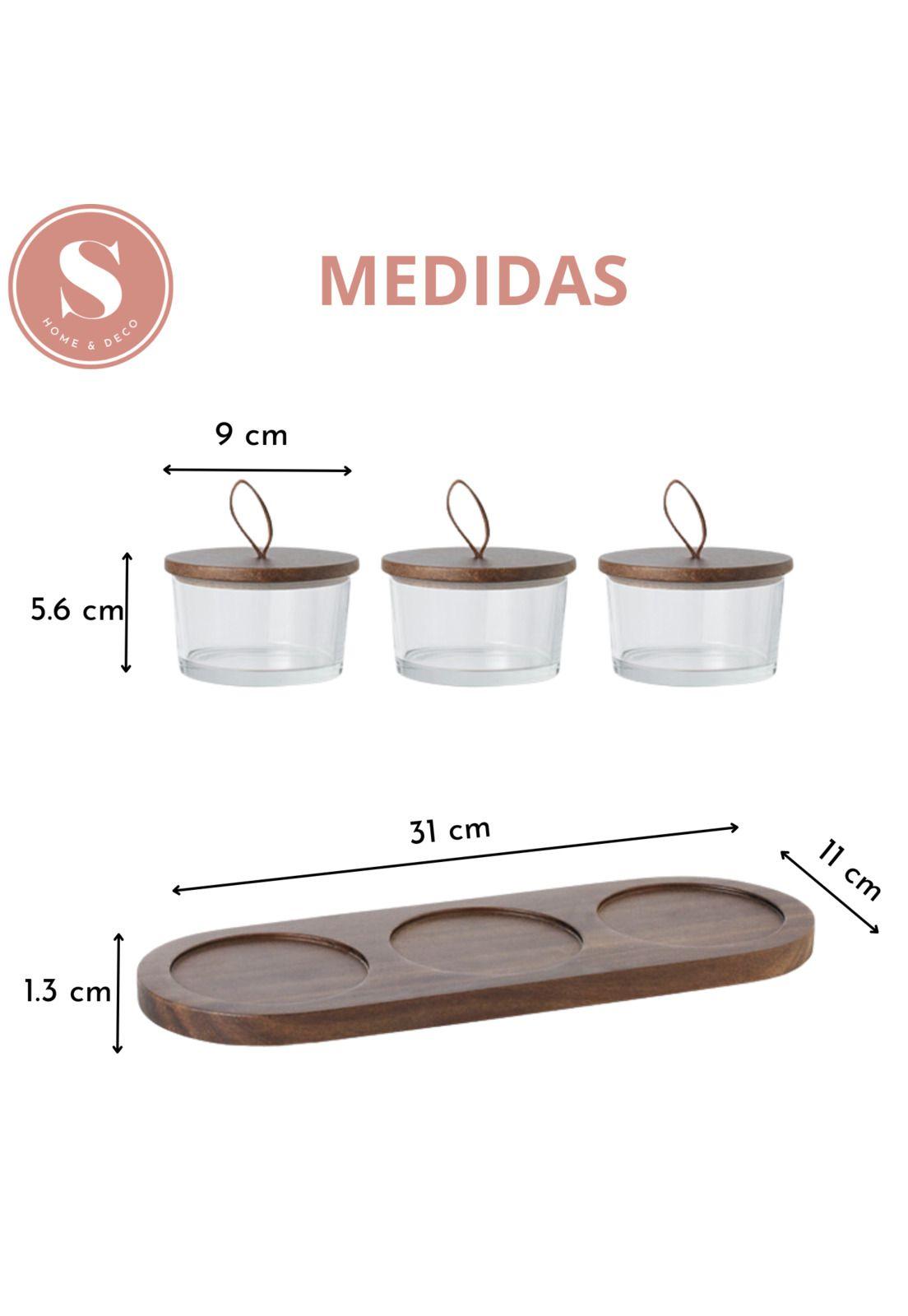 Set 3 Contenedores Especieros de Vidrio Con Soporte Madera-3