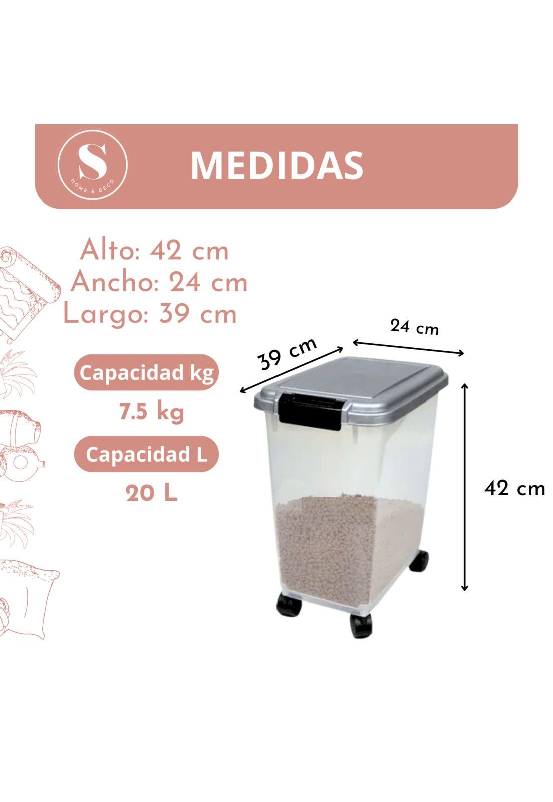 Contenedor Hermético Con Ruedas Para Alimentos 7.5 kg-2