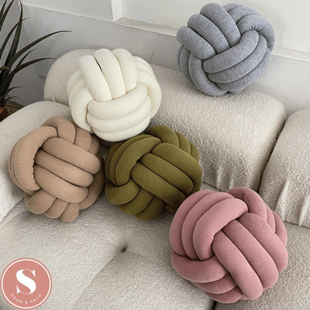 Cojín Diseño Nudo Terciopelo Verde-3