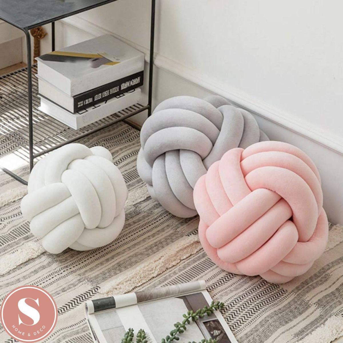 Cojín Diseño Nudo Terciopelo Verde-4