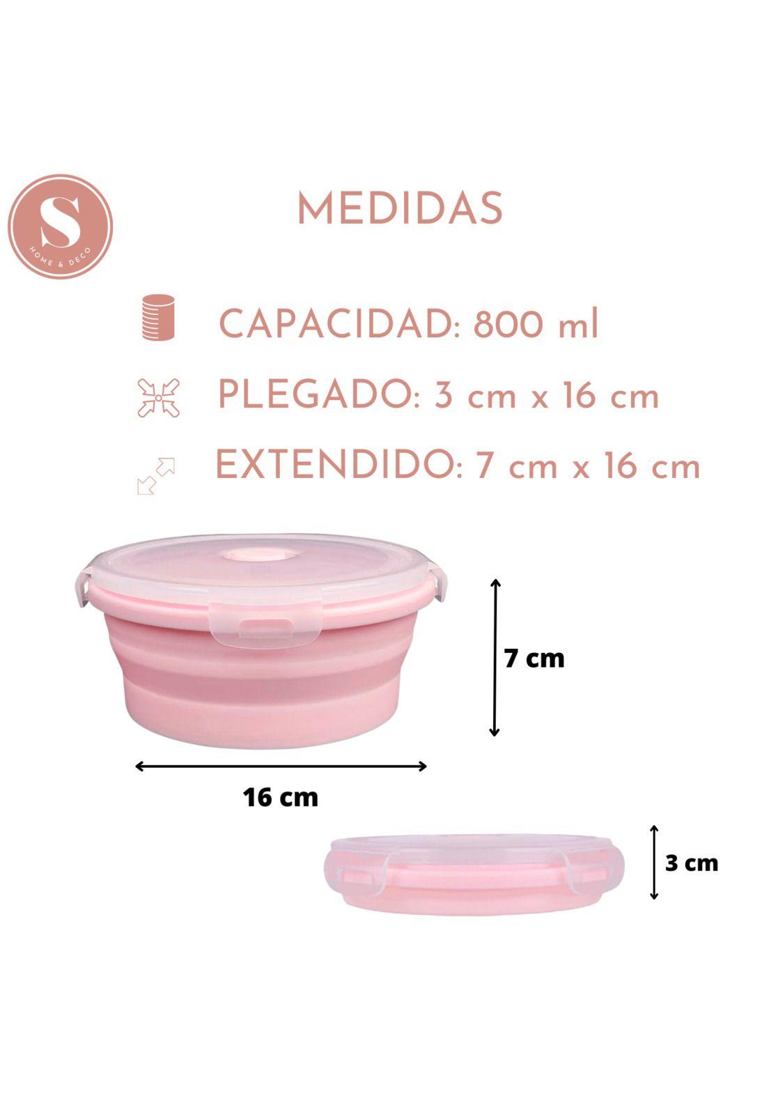 Contenedor Recipiente Tupper Taper Plegable 800 ml Set 2 Uni-2