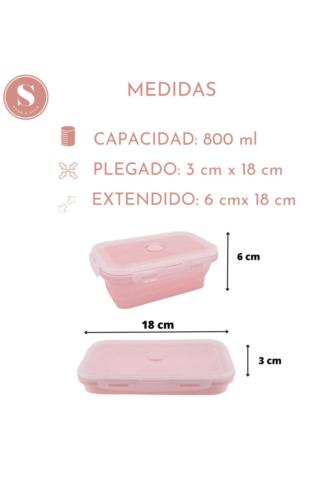 Contenedor Recipiente Tupper Taper Plegable 800 ml Set 2 Uni-3