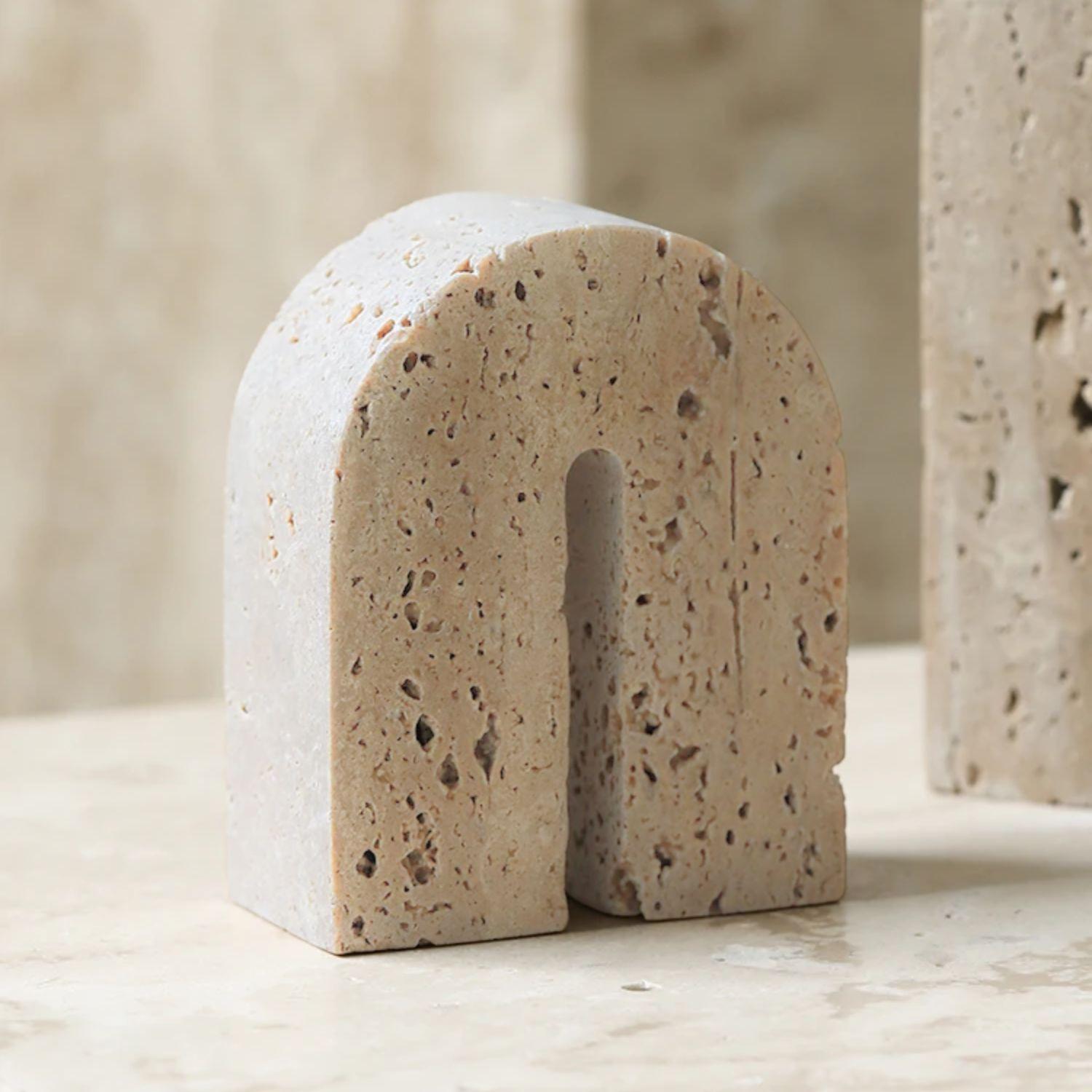 Arco Escultural Piedra Travertino Decorativo Pequeño-2