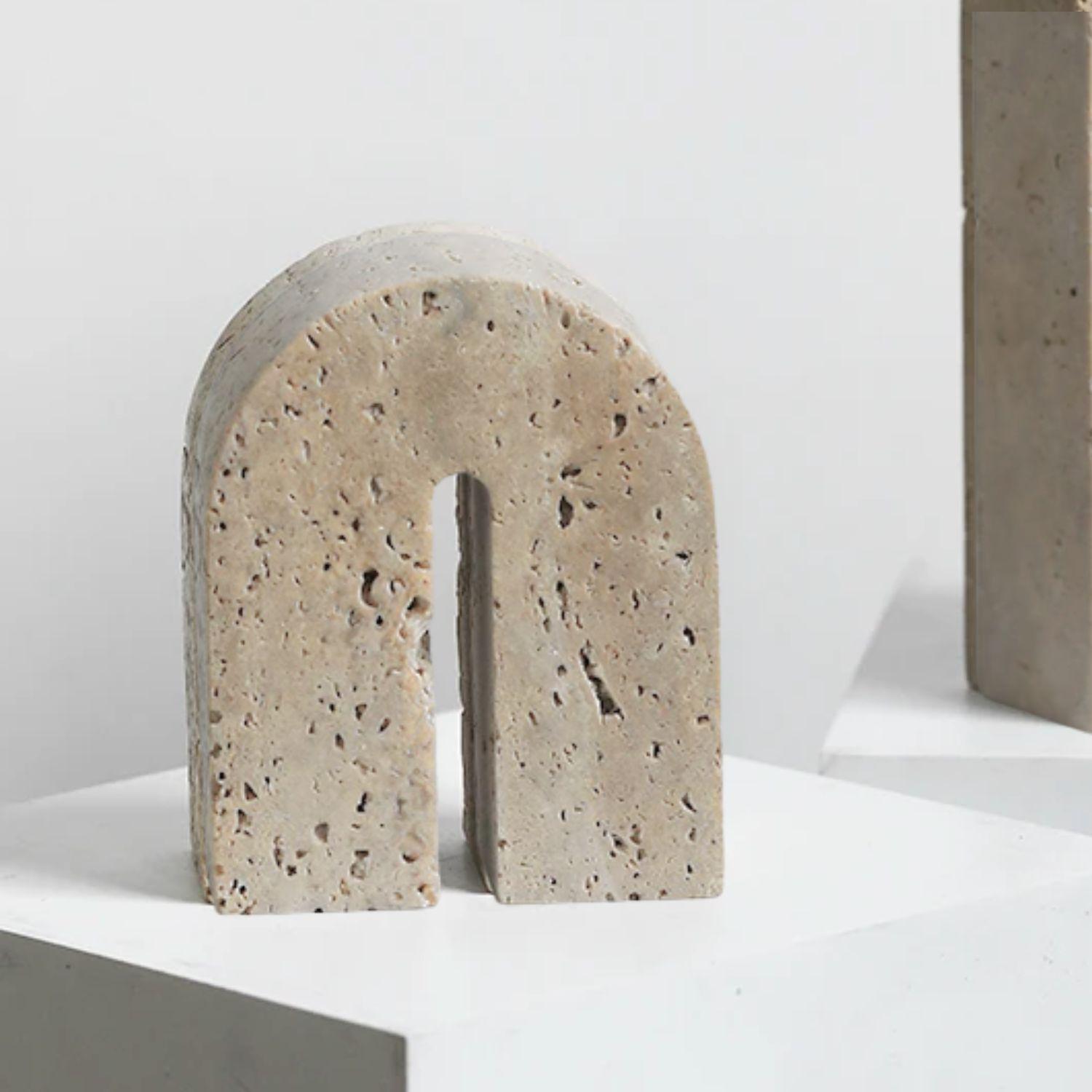 Arco Escultural Piedra Travertino Decorativo Pequeño-4