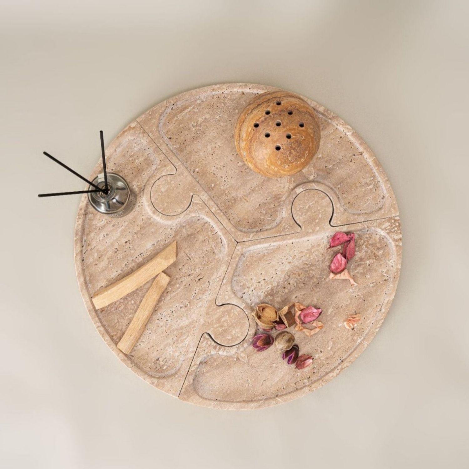 Bandeja de Piedra Puzzle Travertino Deco y Aperitivos-3