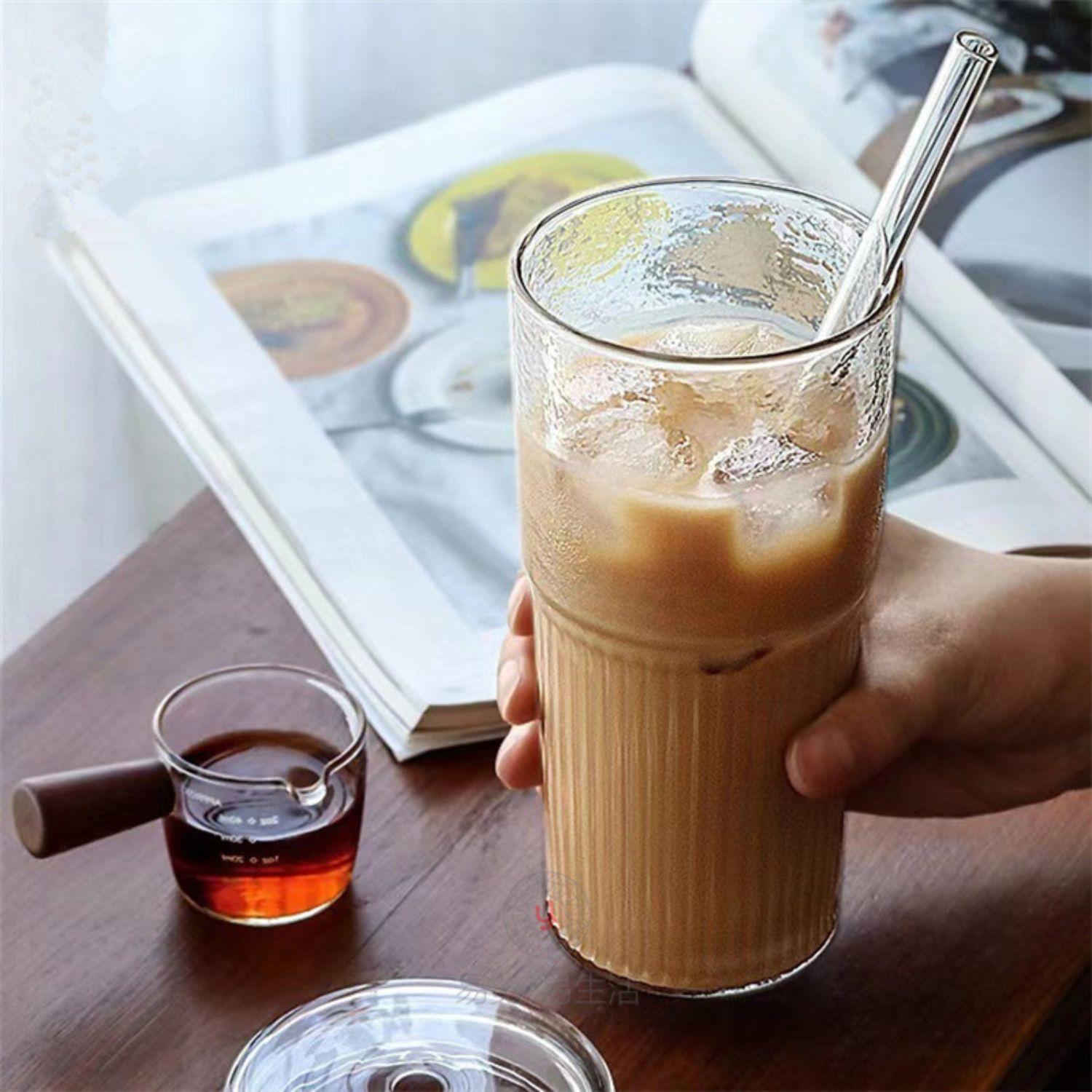 Vaso Vidrio con Bombilla y Tapa Perlado 500ml-4