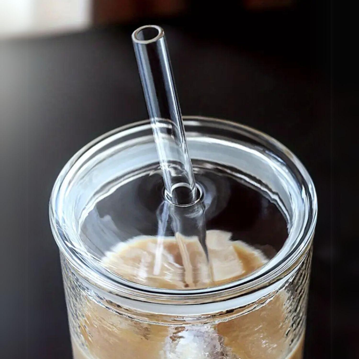 Vaso Vidrio con Bombilla y Tapa Perlado 500ml-7