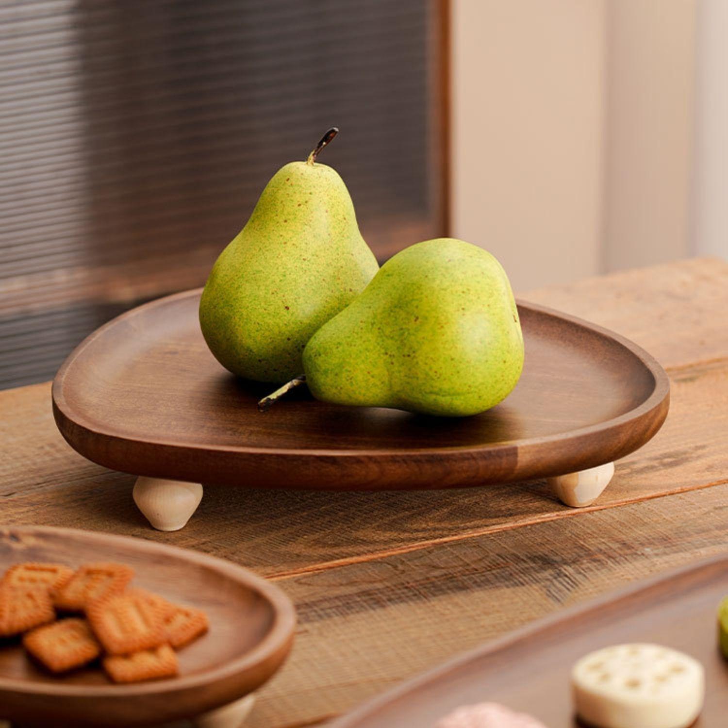 Bandeja de Madera Acacia Estilo Rústico con Patas-2