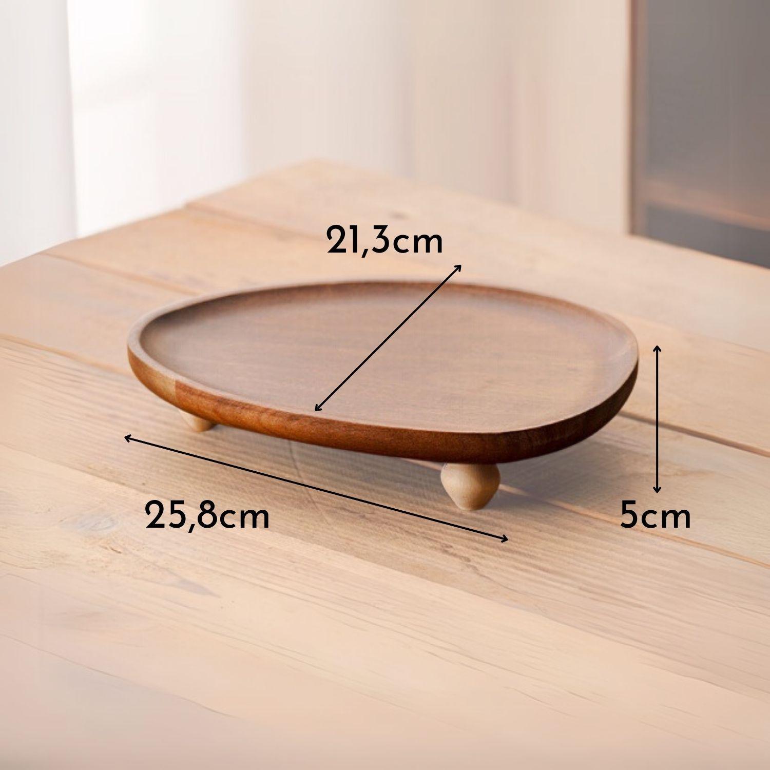 Bandeja de Madera Acacia Estilo Rústico con Patas-6