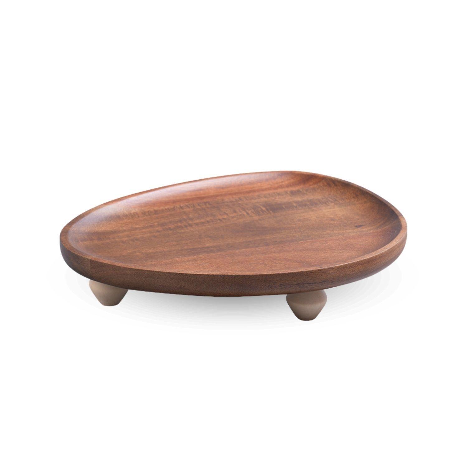 Bandeja de Madera Acacia Estilo Rústico con Patas-5