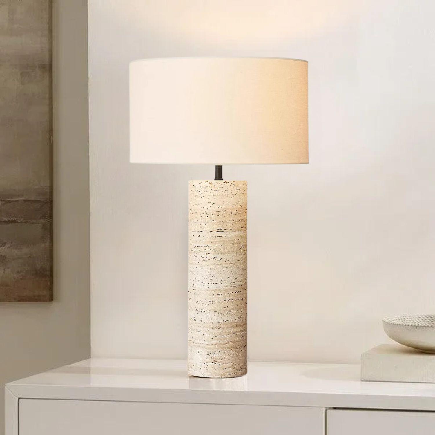 Lampara de Mesa Piedra Nordica Crema Grande-2