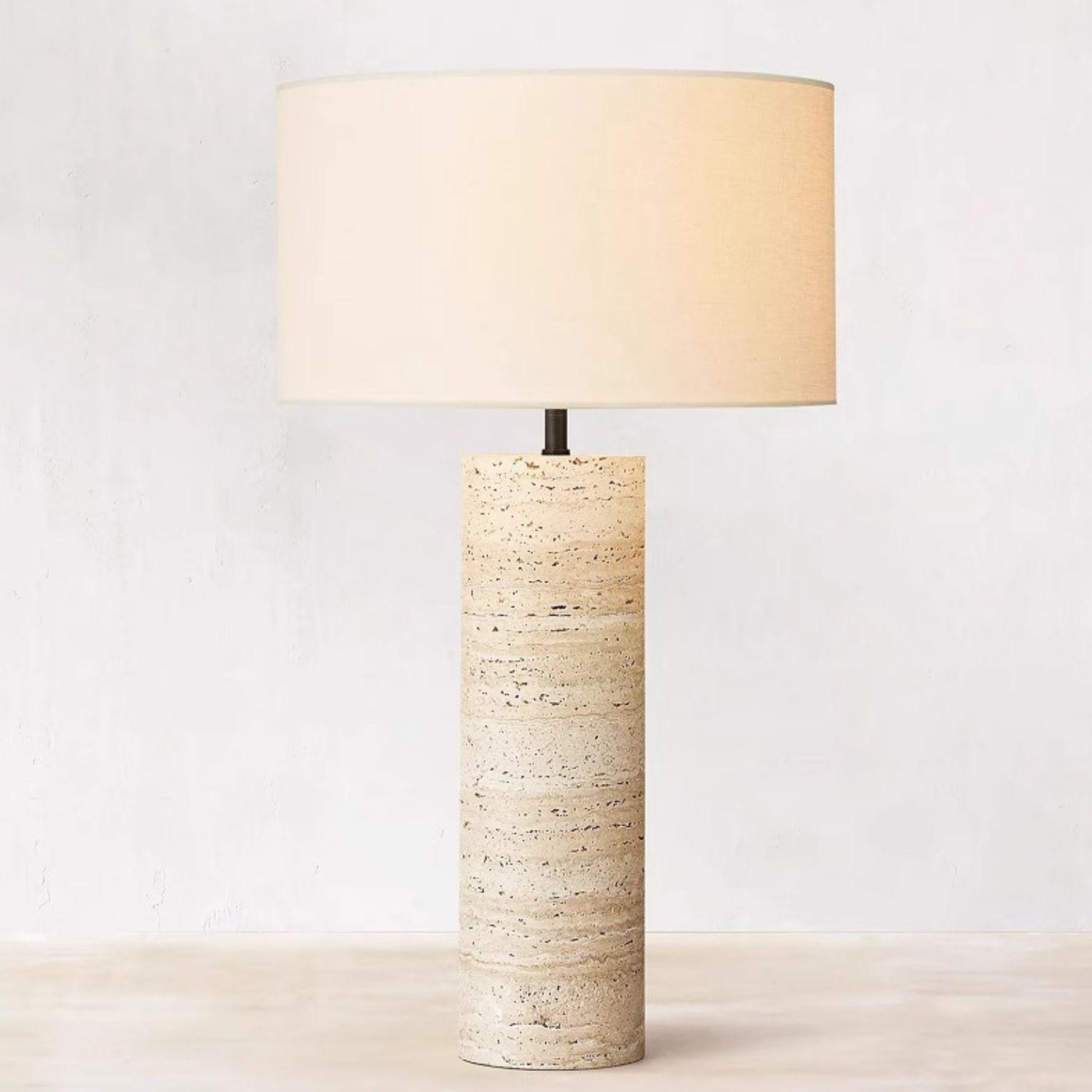 Lampara de Mesa Piedra Nordica Crema Grande-5