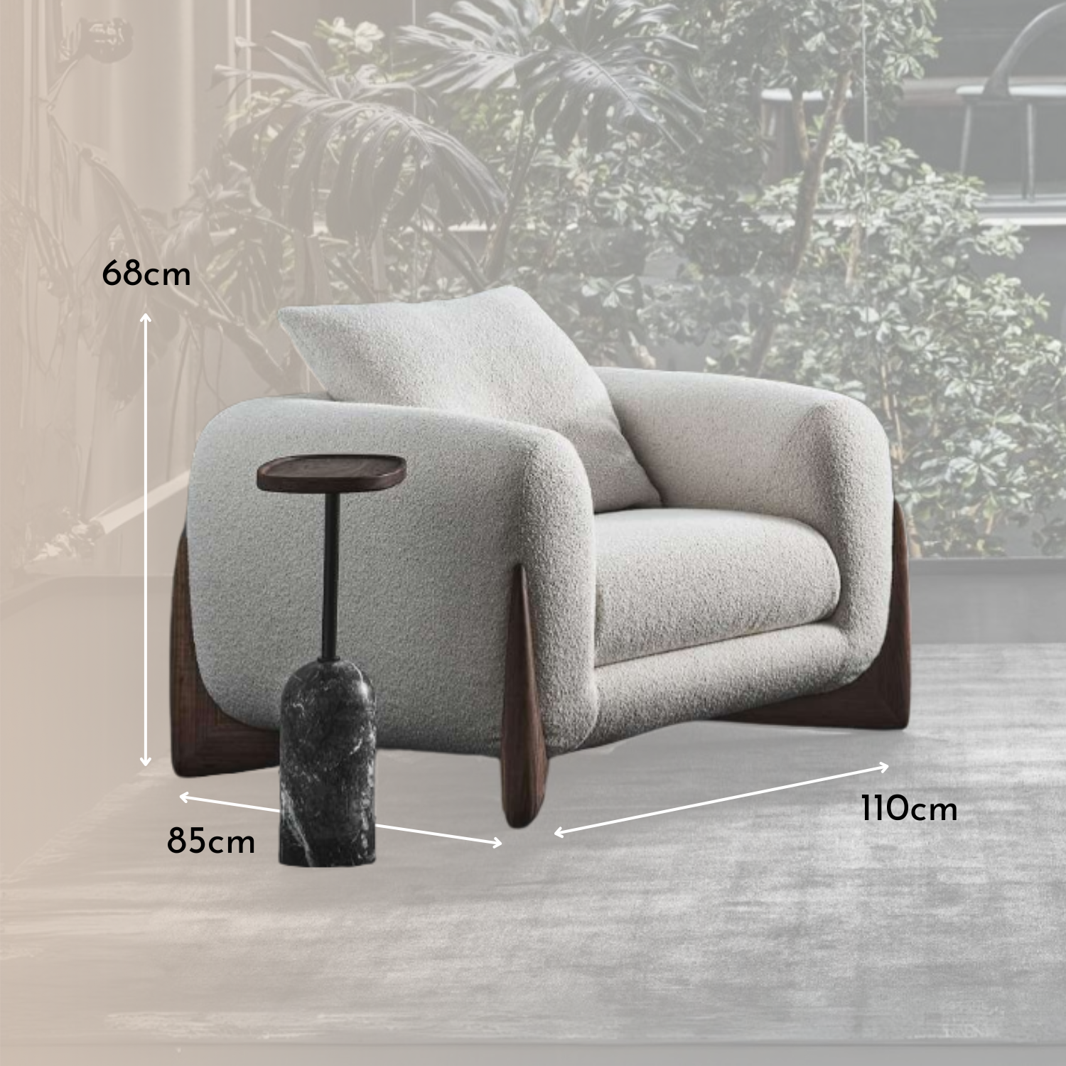 Sofá Poltrona Diseño Wabi Sabi Blanco-7