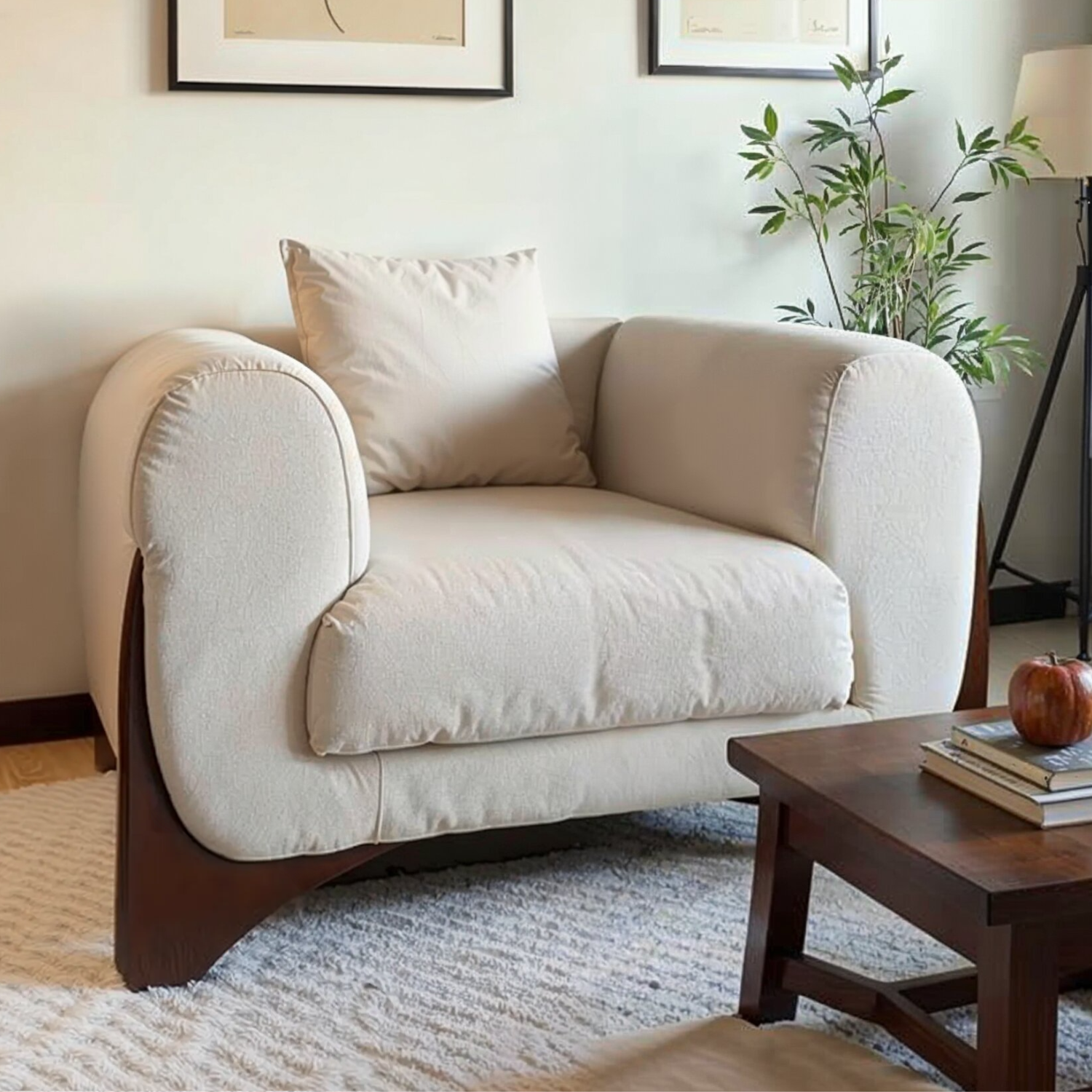 Sofá Poltrona Diseño Wabi Sabi Blanco-8