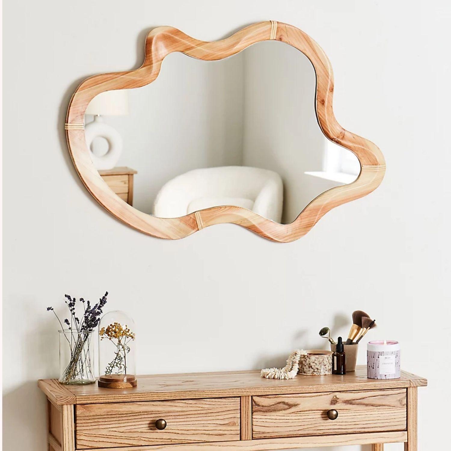 Espejo Modern Wave Madera Tono Arce 90x60cm-2