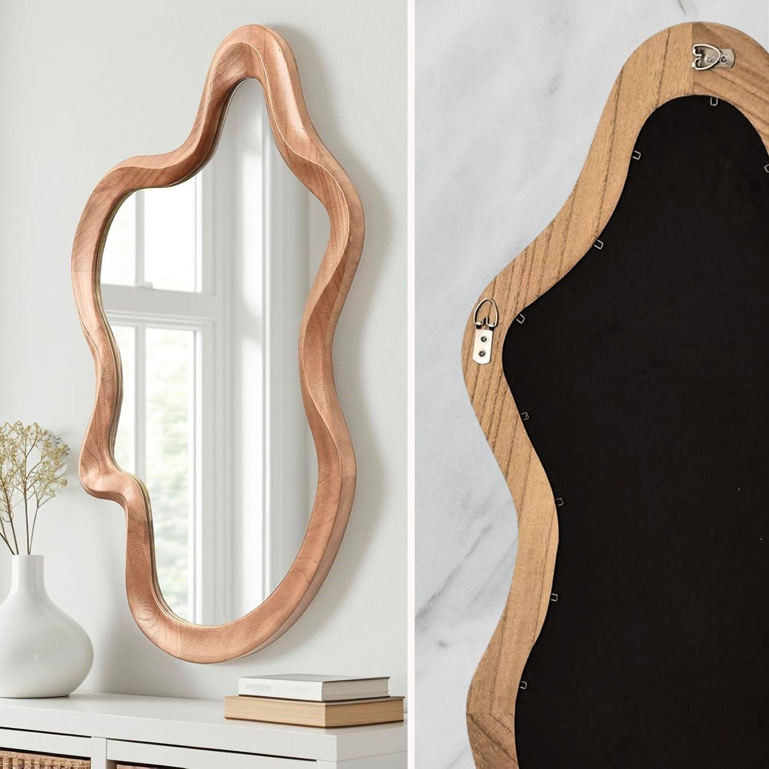 Espejo Modern Wave Madera Tono Arce 90x60cm-7