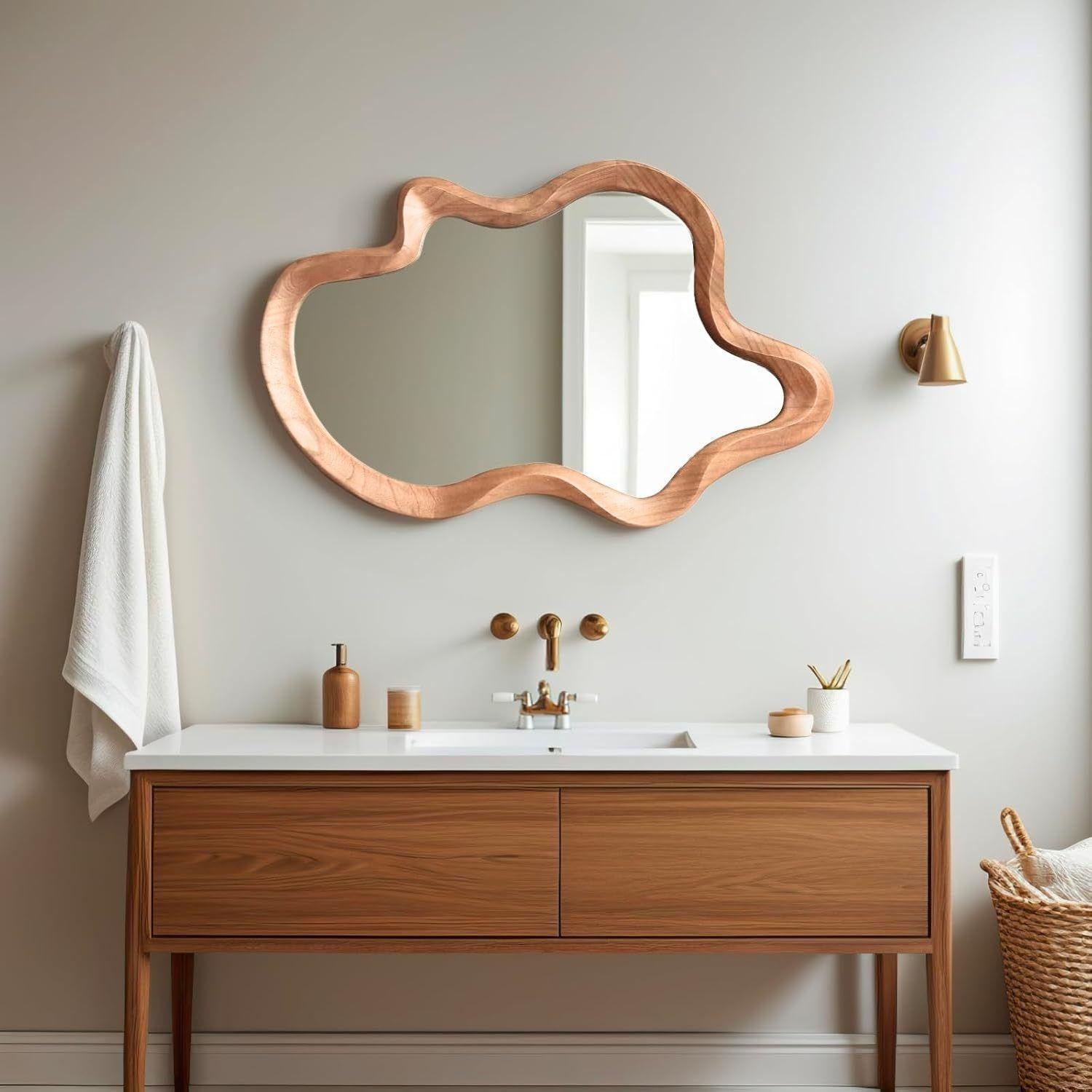 Espejo Modern Wave Madera Tono Arce 90x60cm-8