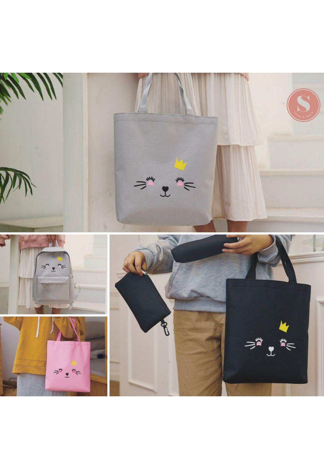 Juego de Mochilas Diseño de Gato Rosa -2