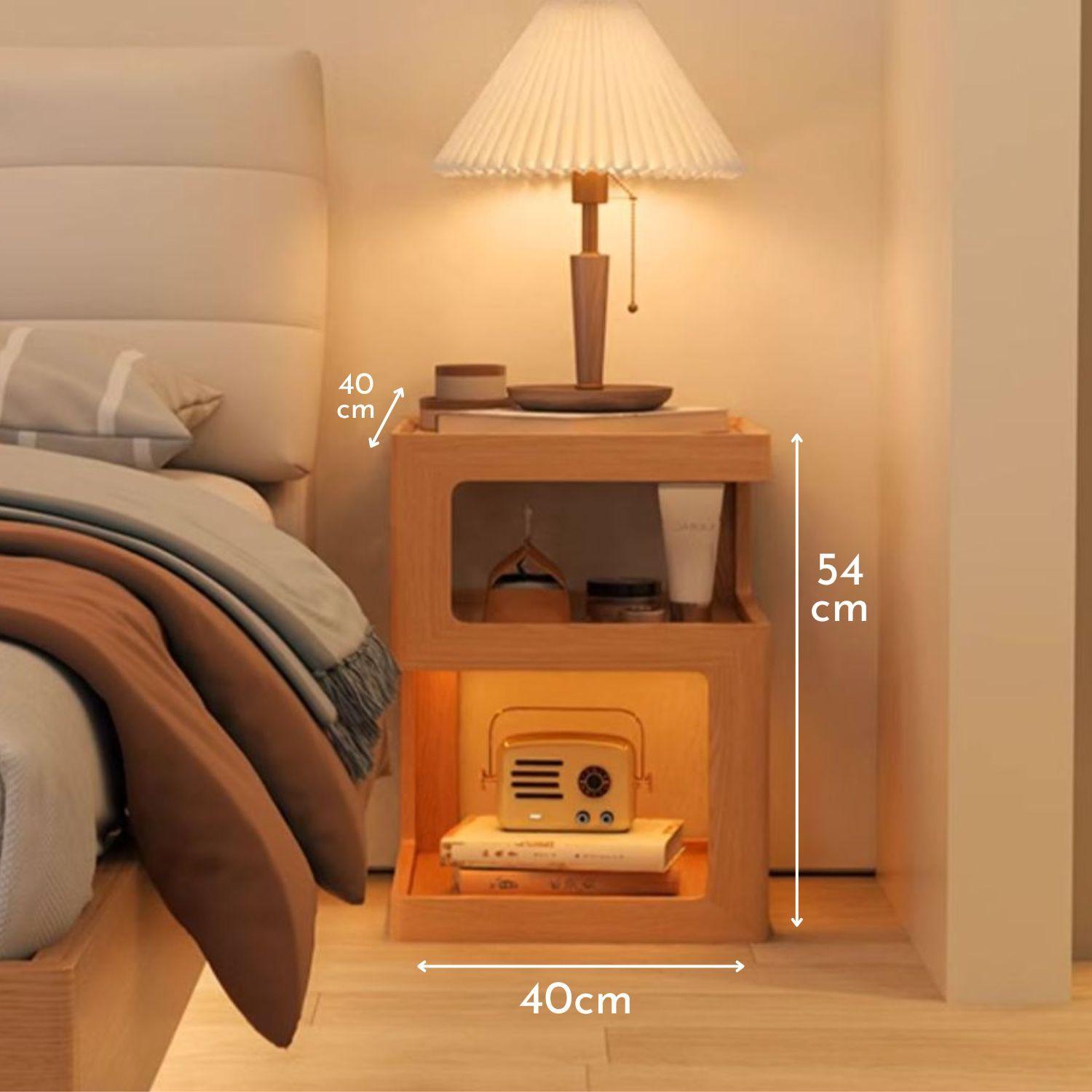 Mesa Lateral de Madera con Luz Led-4