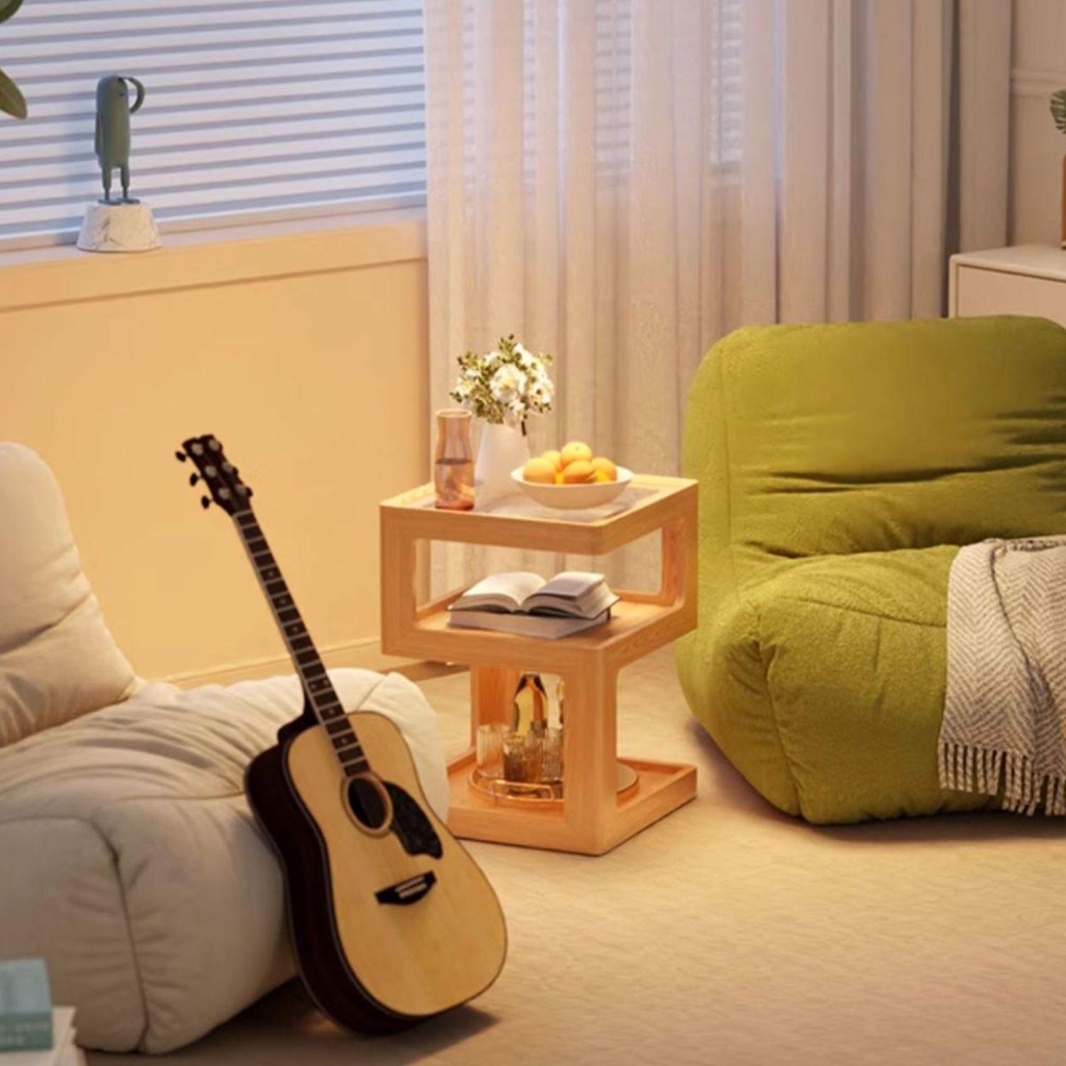 Mesa Lateral de Madera con Luz Led-3