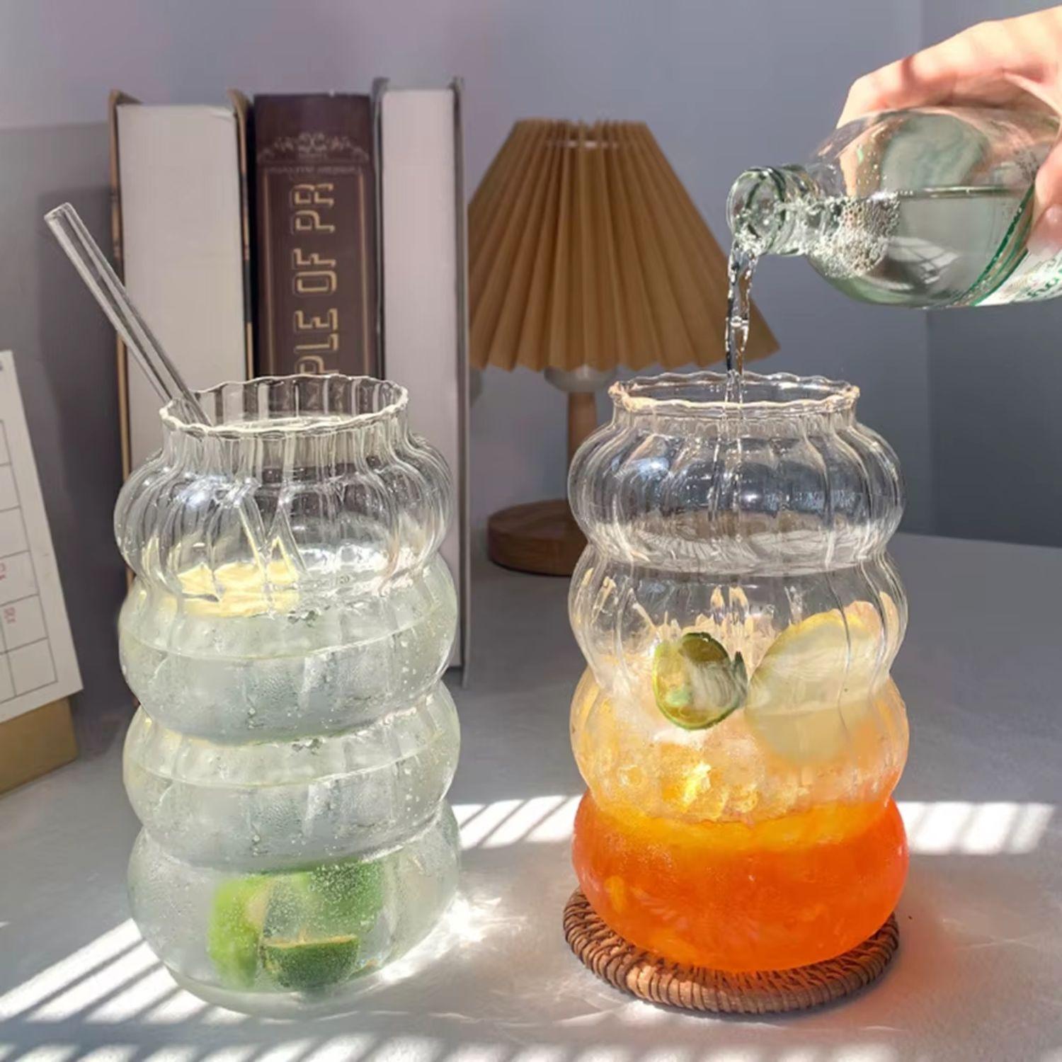 Set 2 Vasos Relieve con Bombilla 800ml-2