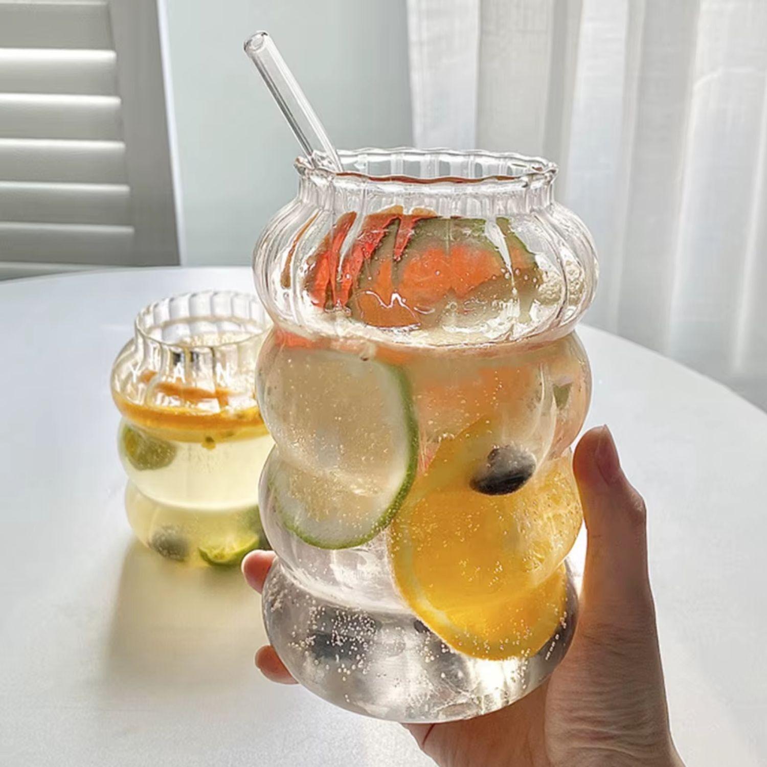 Set 2 Vasos Relieve con Bombilla 800ml-5