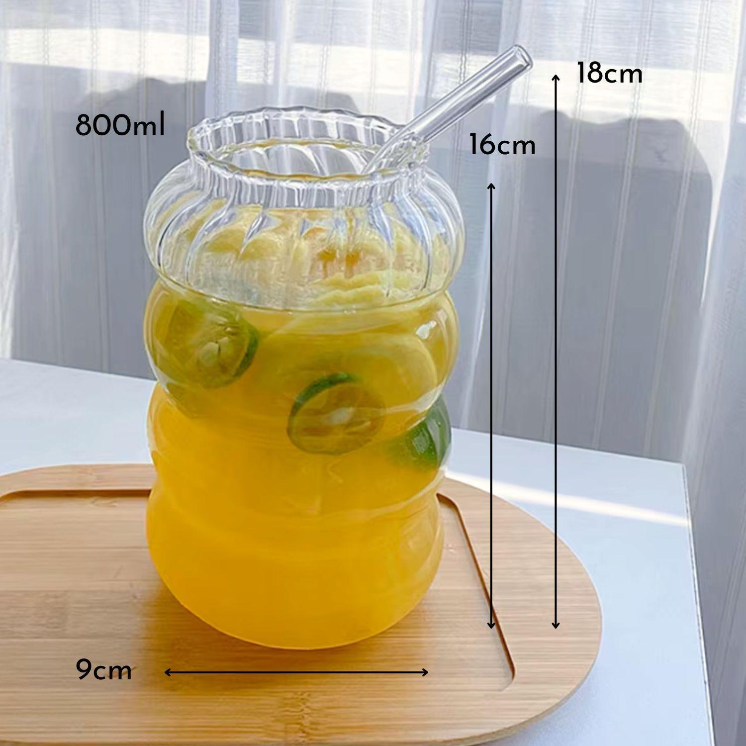 Set 2 Vasos Relieve con Bombilla 800ml-6