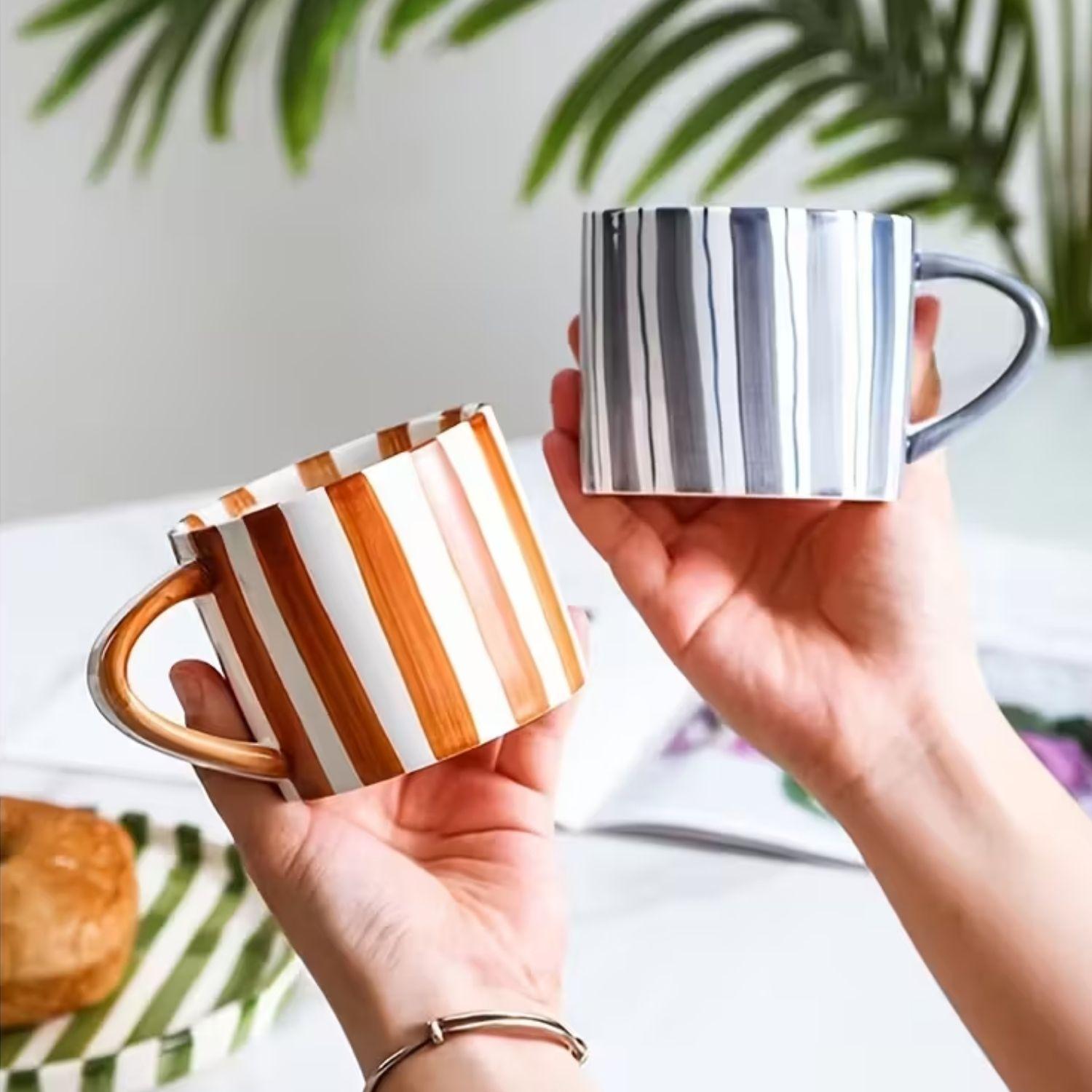 Set de Platos y Tazas Rayas Vintage Naranjo-9