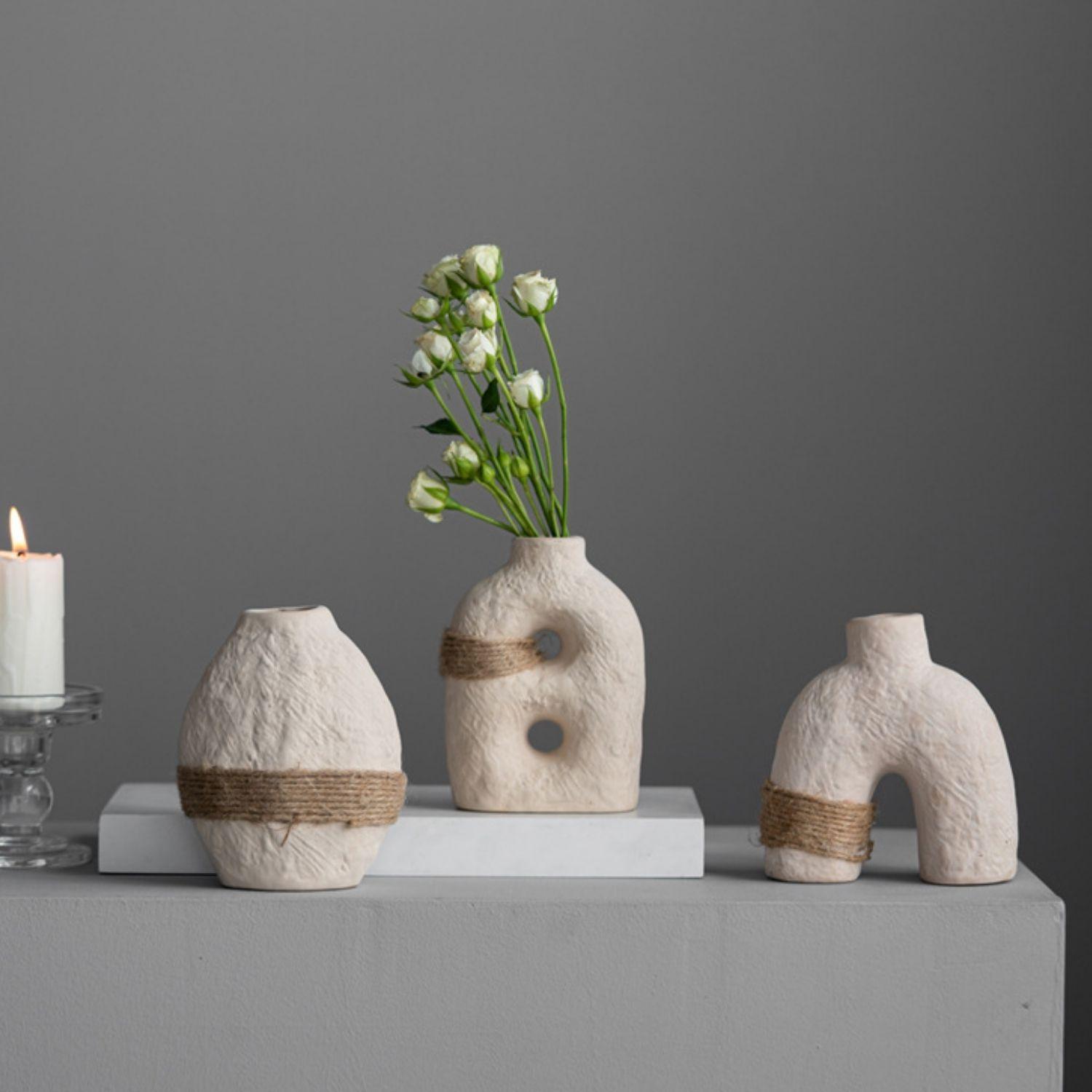 Set 3 Floreros Cerámica Eco Terra-5