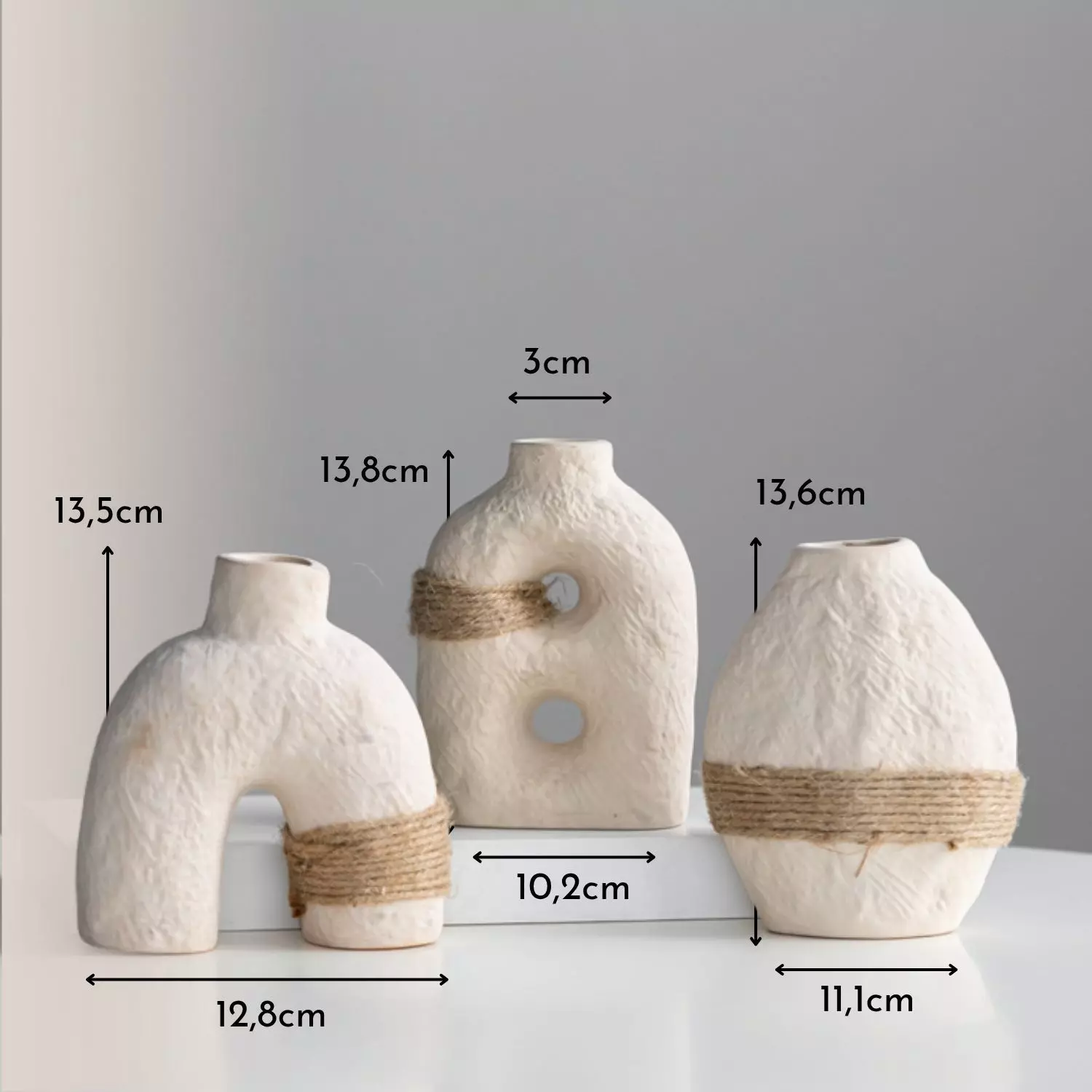 Set de 3 floreros de cerámica Eco Terra-8