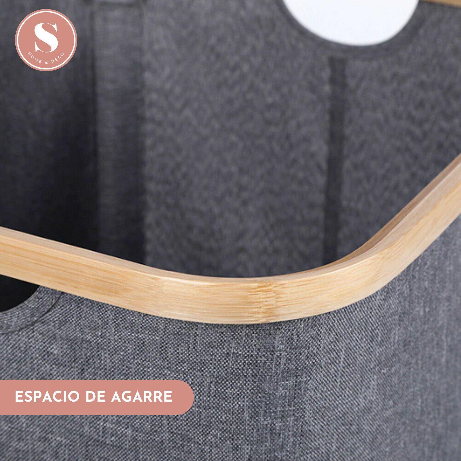 Cesta Para Ropa Gris Plegable-4