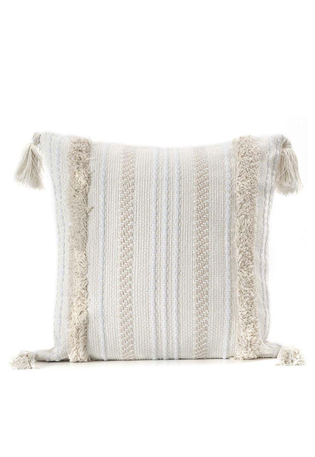 Cojín Cojines Fundas Bordados 45 cm x 45 cm Beige-0