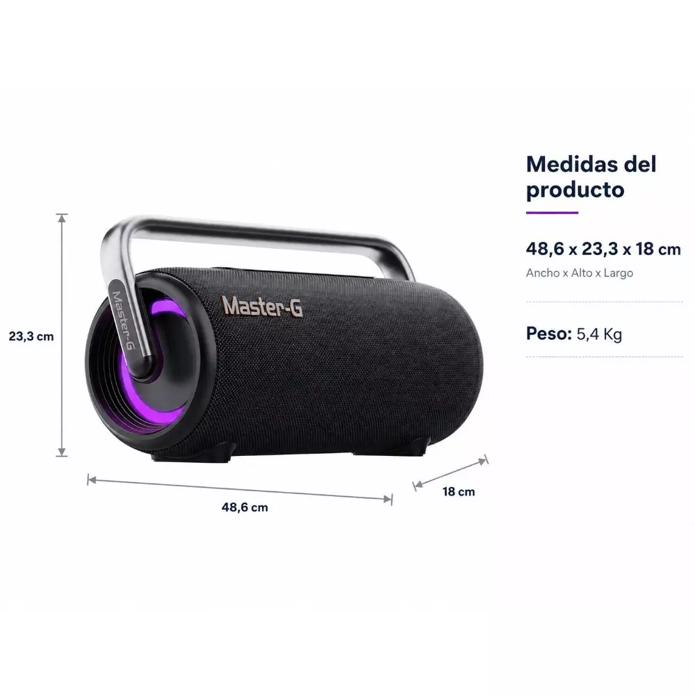 Parlante Bluetooth 5.3 IPX6 110W 5,25" SOUNDBOXPLUS Master-G-2
