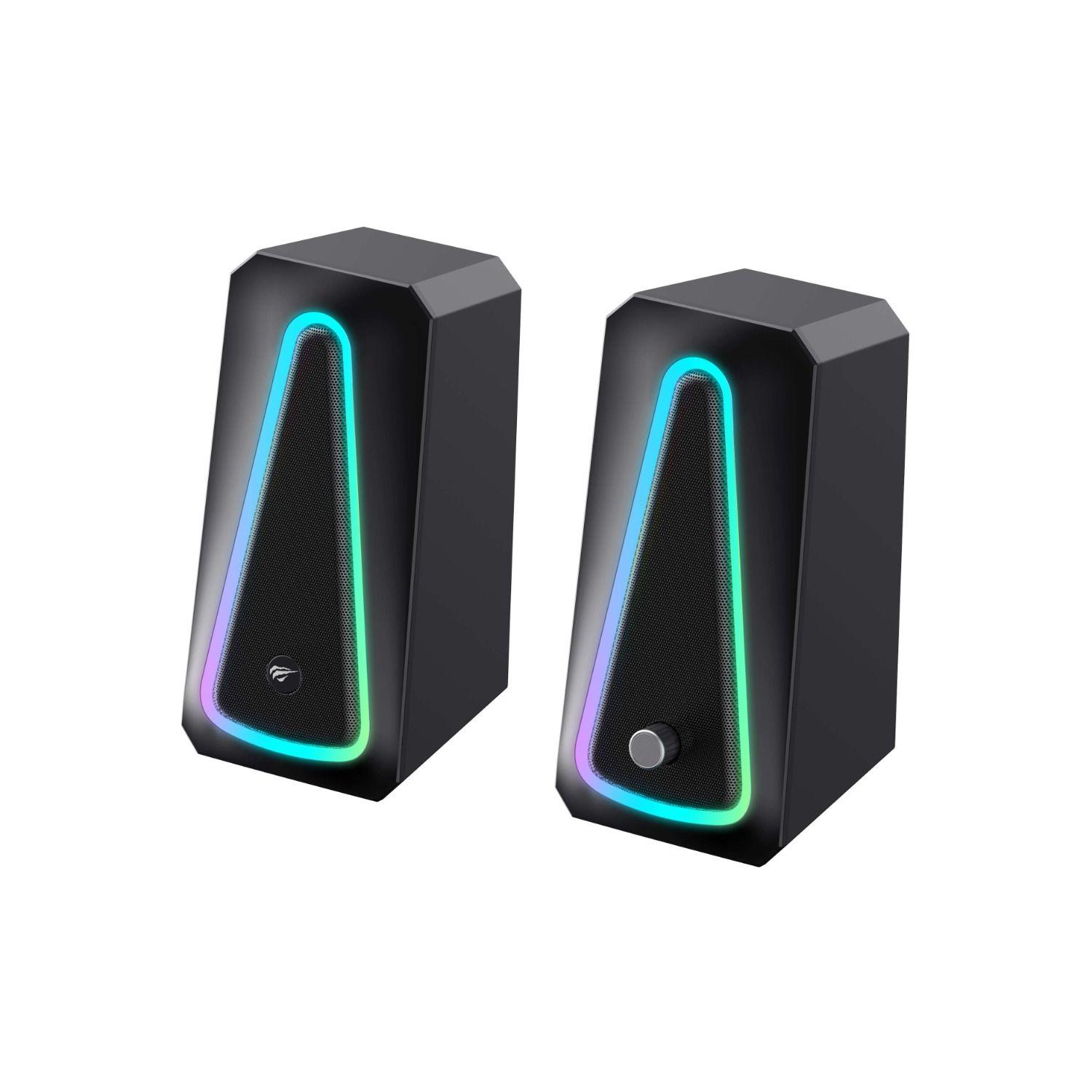 Par de Parlantes Gamer para PC RGB 10W SK208PRO Negros Havit-2