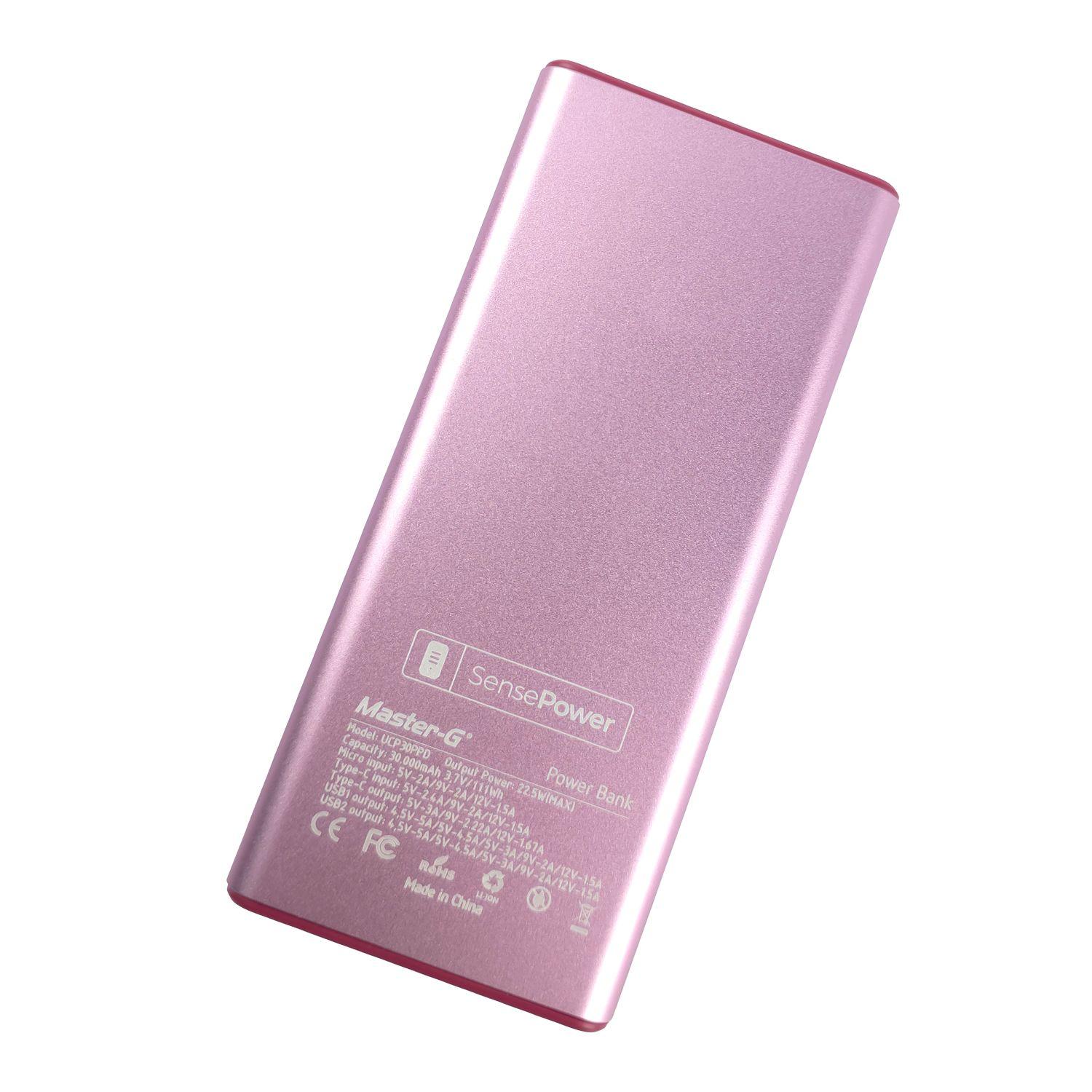Batería Externa Power Bank 30000 Mah 22.5W UCP30PPD Rosada-6