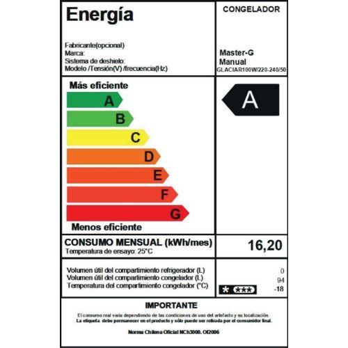 Freezer Horizontal 100L GLACIAR100W Blanco Master-G-2