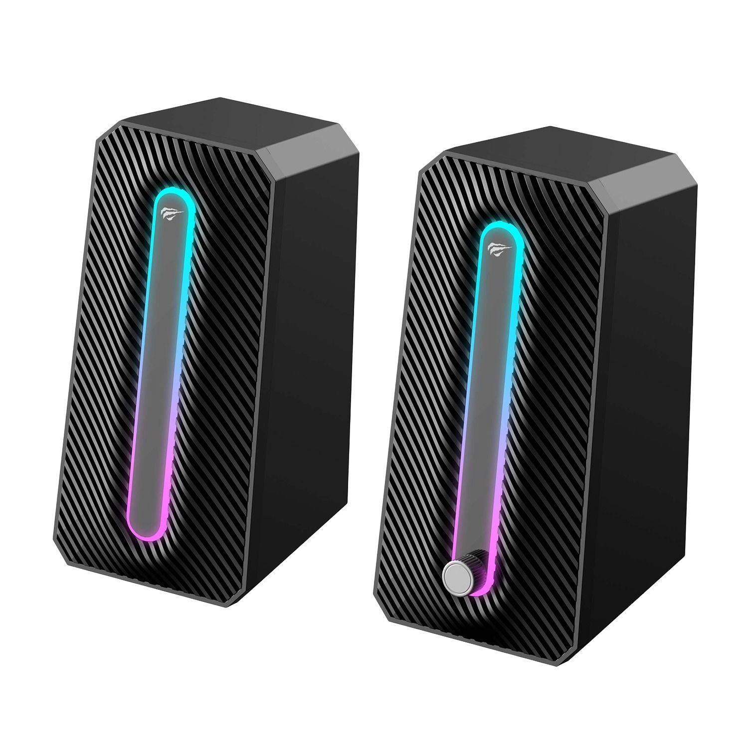 Par de Parlantes Gamer para PC RGB 10W SK216 Negros Havit-2