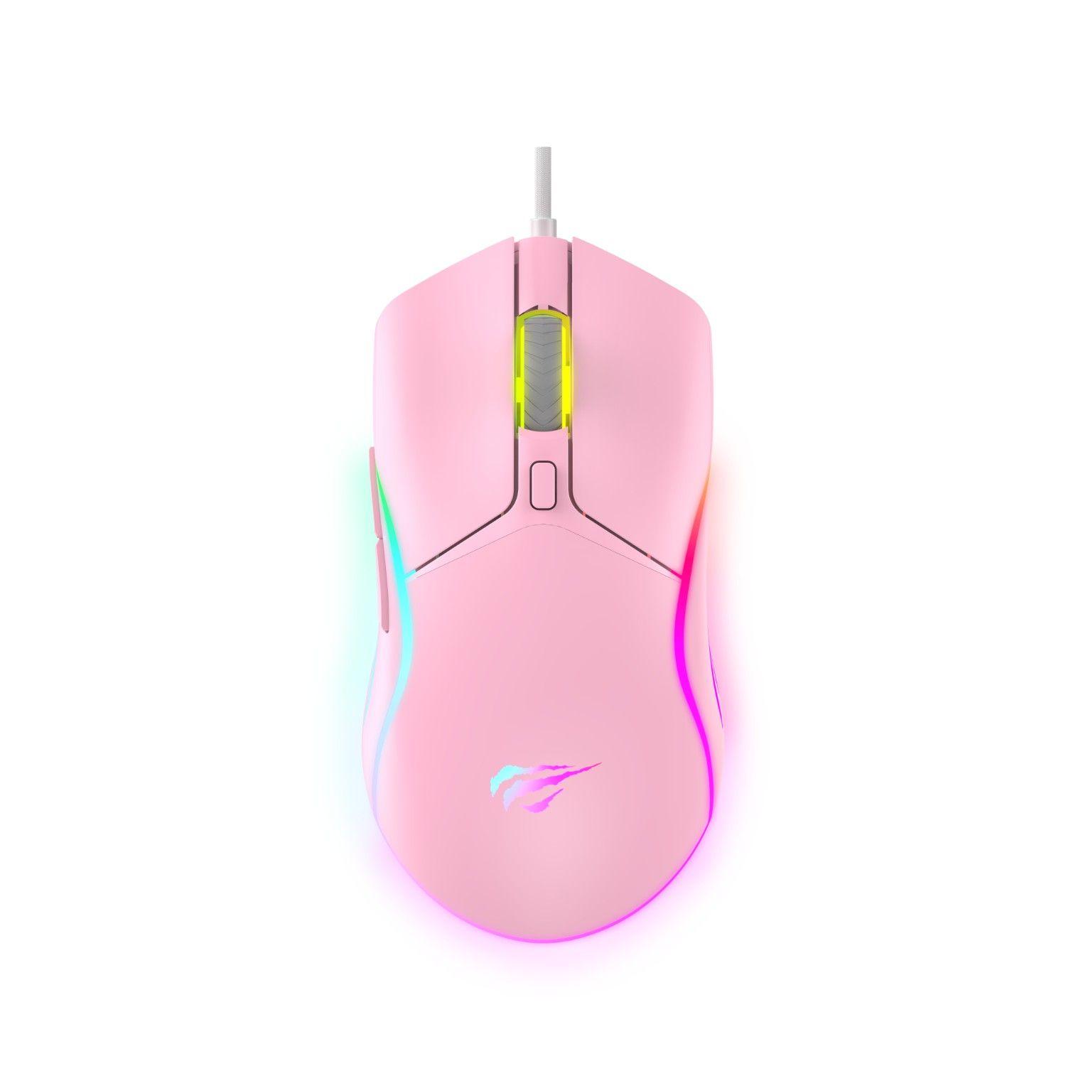Mouse Gamer RGB MS1029 Rosado Havit-0