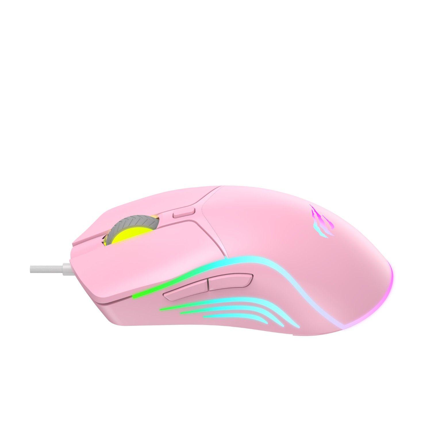 Mouse Gamer RGB MS1029 Rosado Havit-1