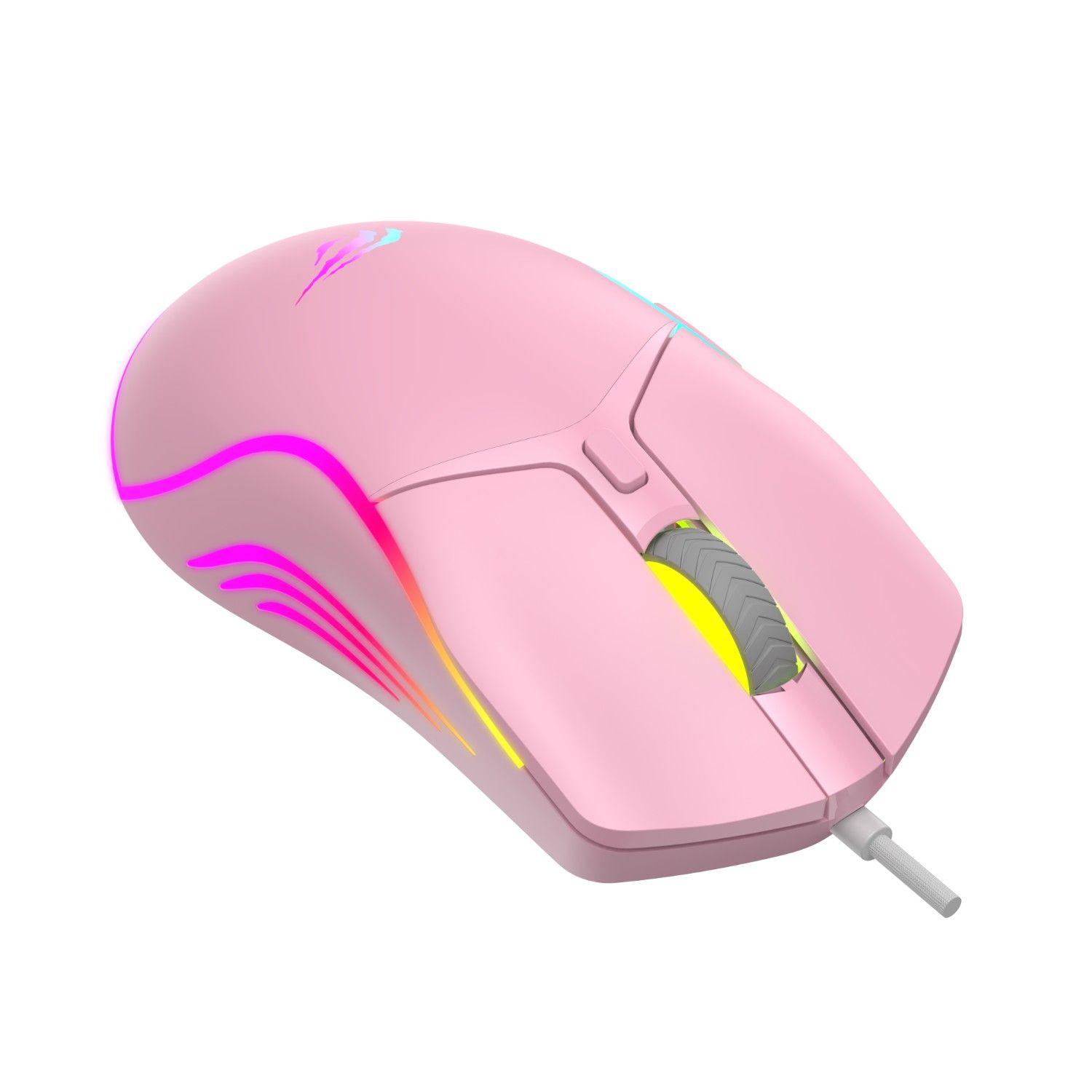 Mouse Gamer RGB MS1029 Rosado Havit-2