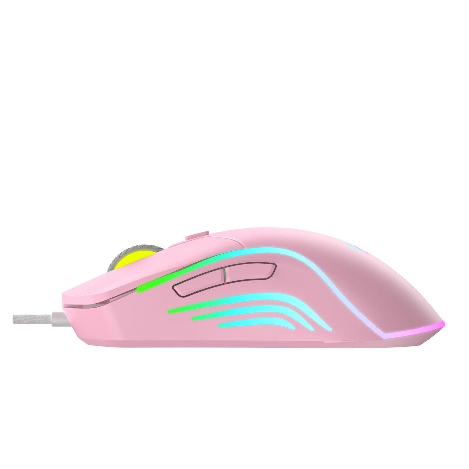 Mouse Gamer RGB MS1029 Rosado Havit-4