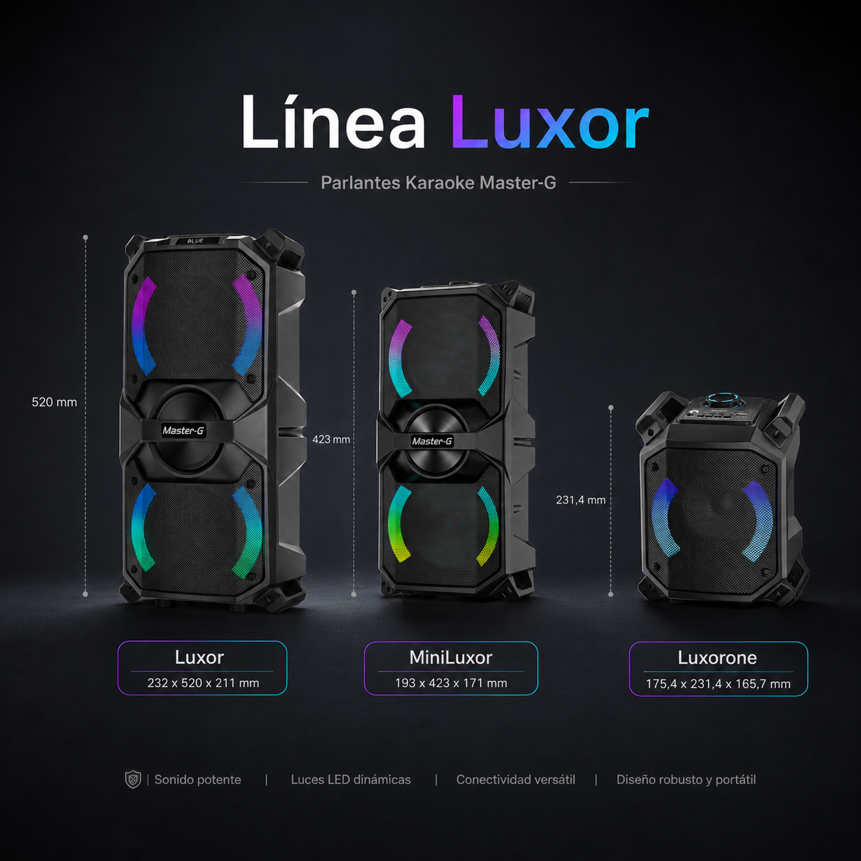 Parlante Bluetooth Karaoke Luxor One 4” Micrófono Master-G-8