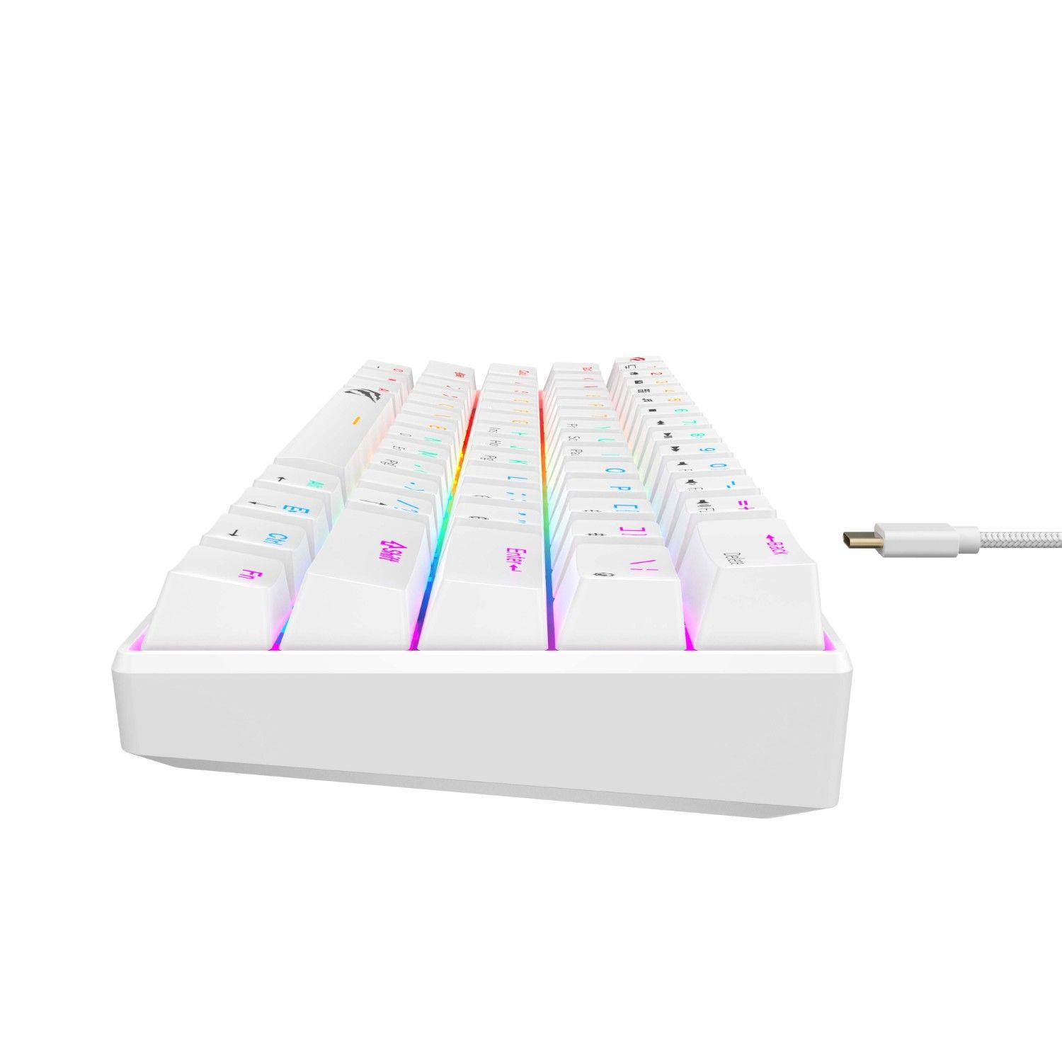 Teclado Gamer Mecánico Luces RGB KB903L Havit Blanco-4
