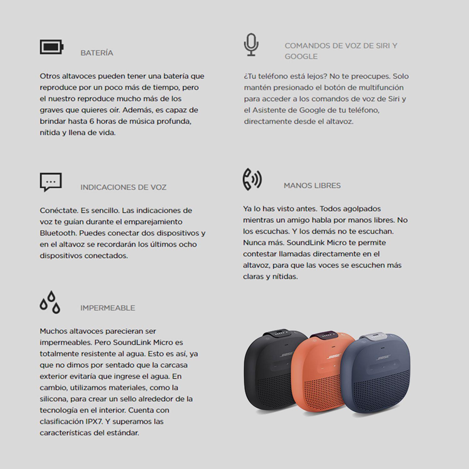 Parlante Portátil Bluetooth Bose Soundlink Micro Negro-6